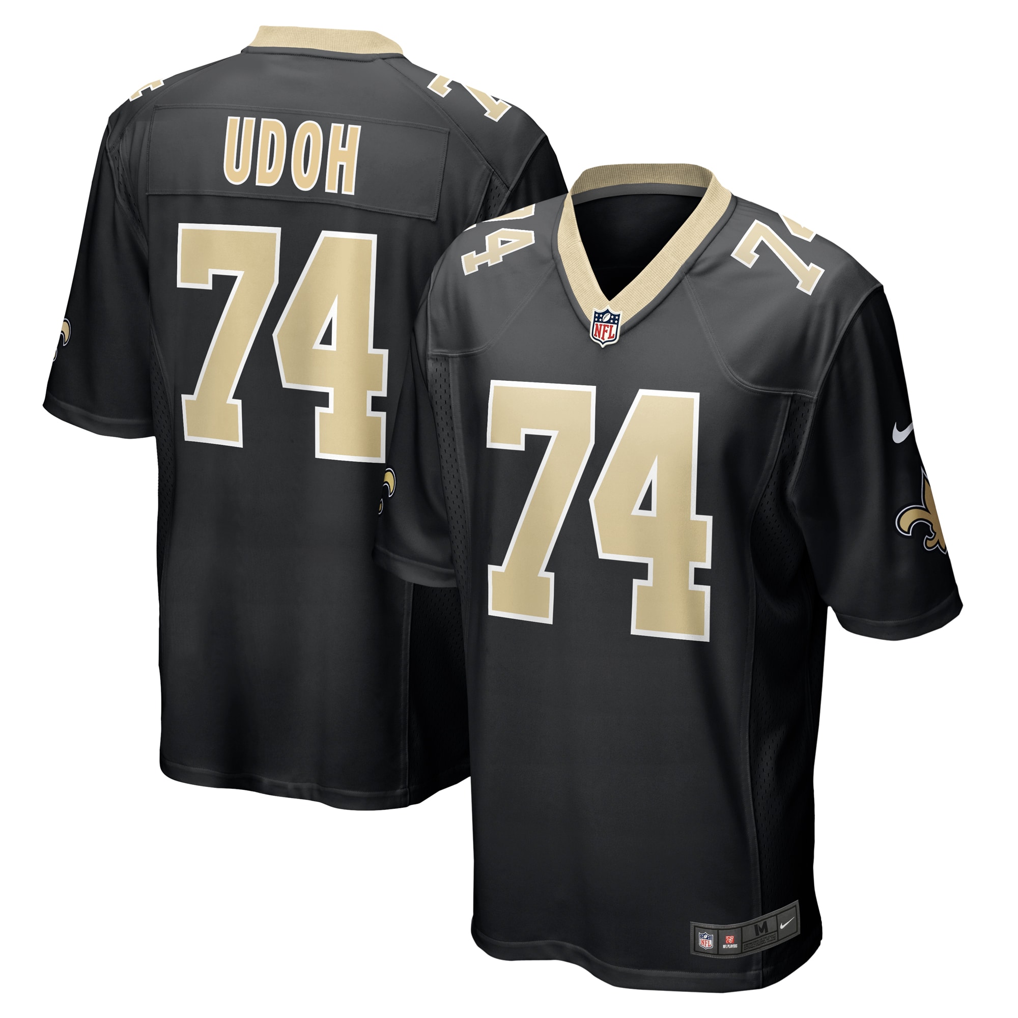 New Orleans Saints Olisaemeka Udoh Black Game NFL Jersey Men's