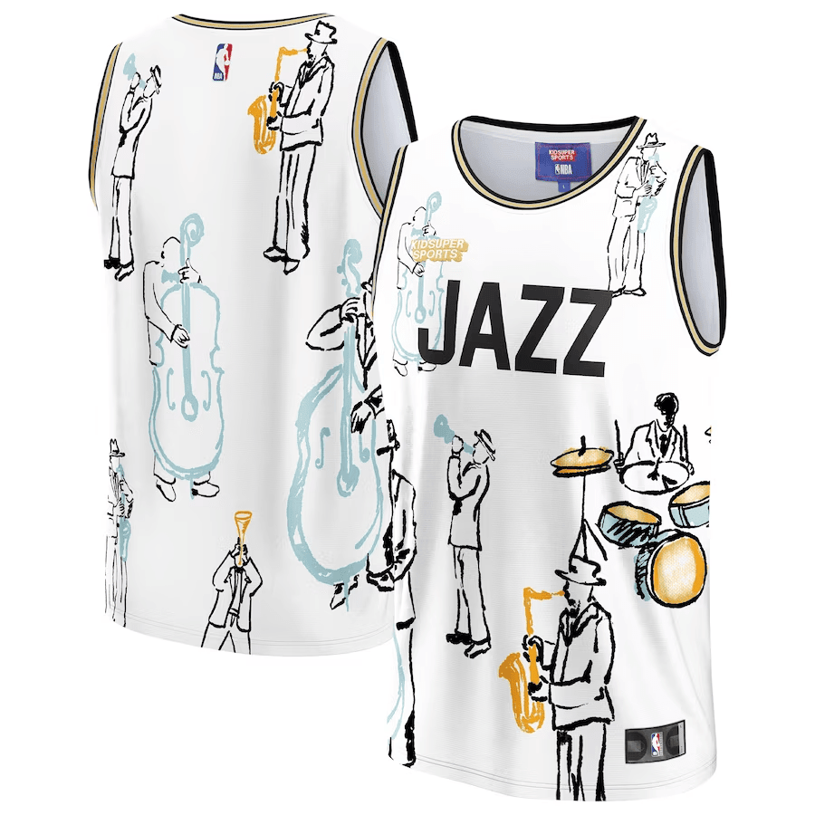 Utah Jazz KidSuper Studio Unisex Hometown White NBA Jersey Unisex