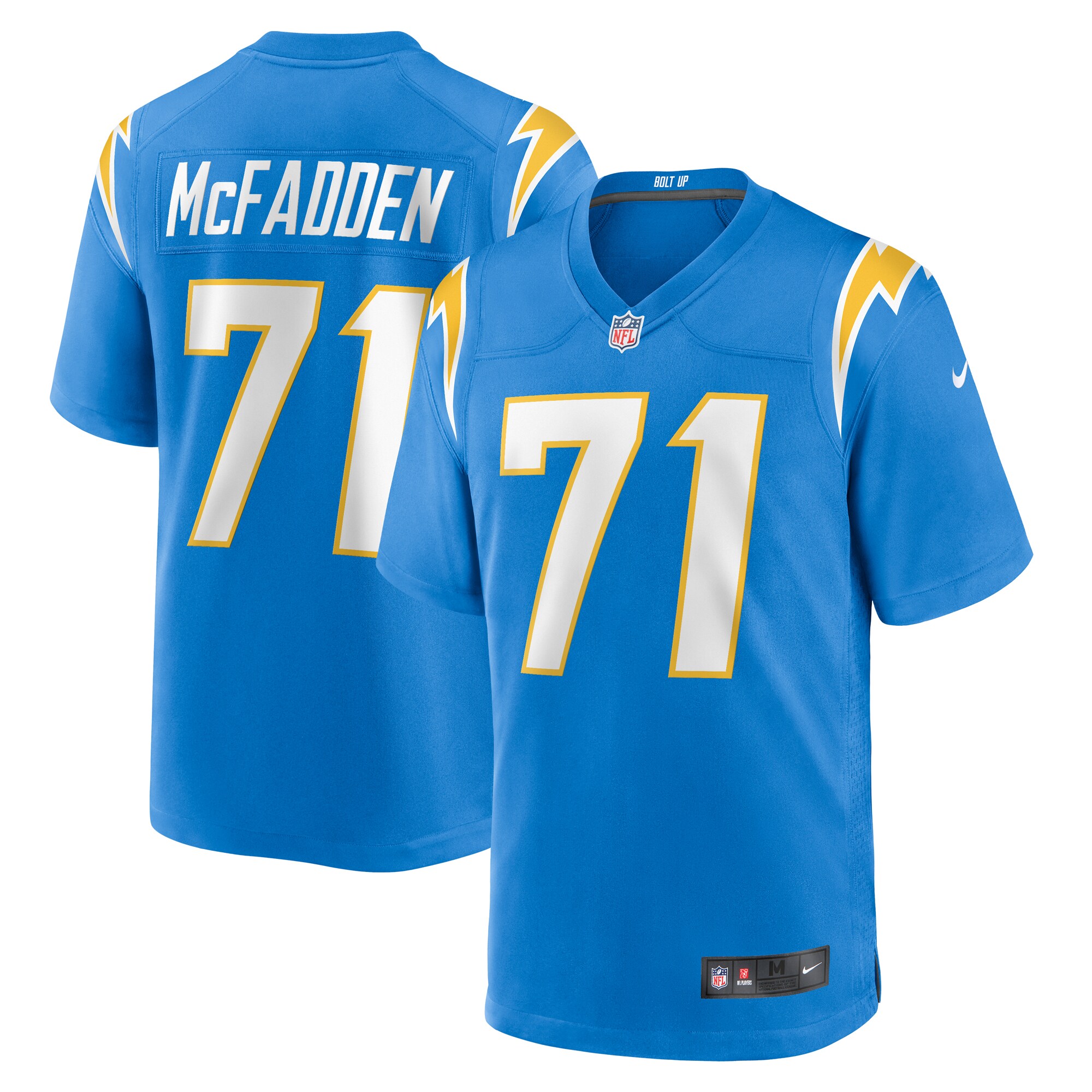 Los Angeles Chargers McFadden Powder Blue Team Game NFL Jersey Men's