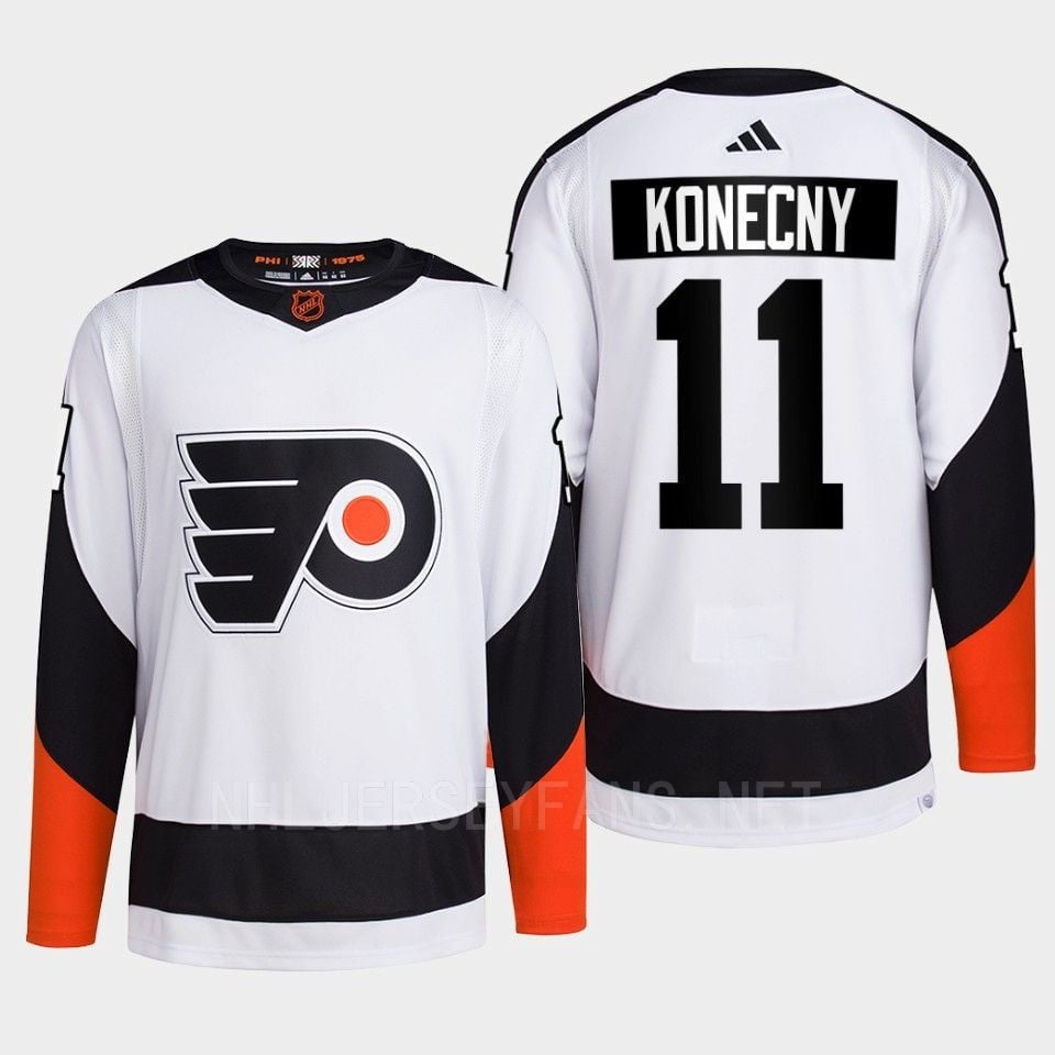 Philadelphia Flyers 2022 Reverse Retro 2.0 Travis Konecny 11 White Primegreen NHL Jersey Men's