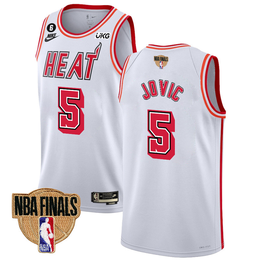 Nikola Jovic 5 Miami Heat Final Champions 2023 Swingman Classic Editio White NBA Jersey Men's