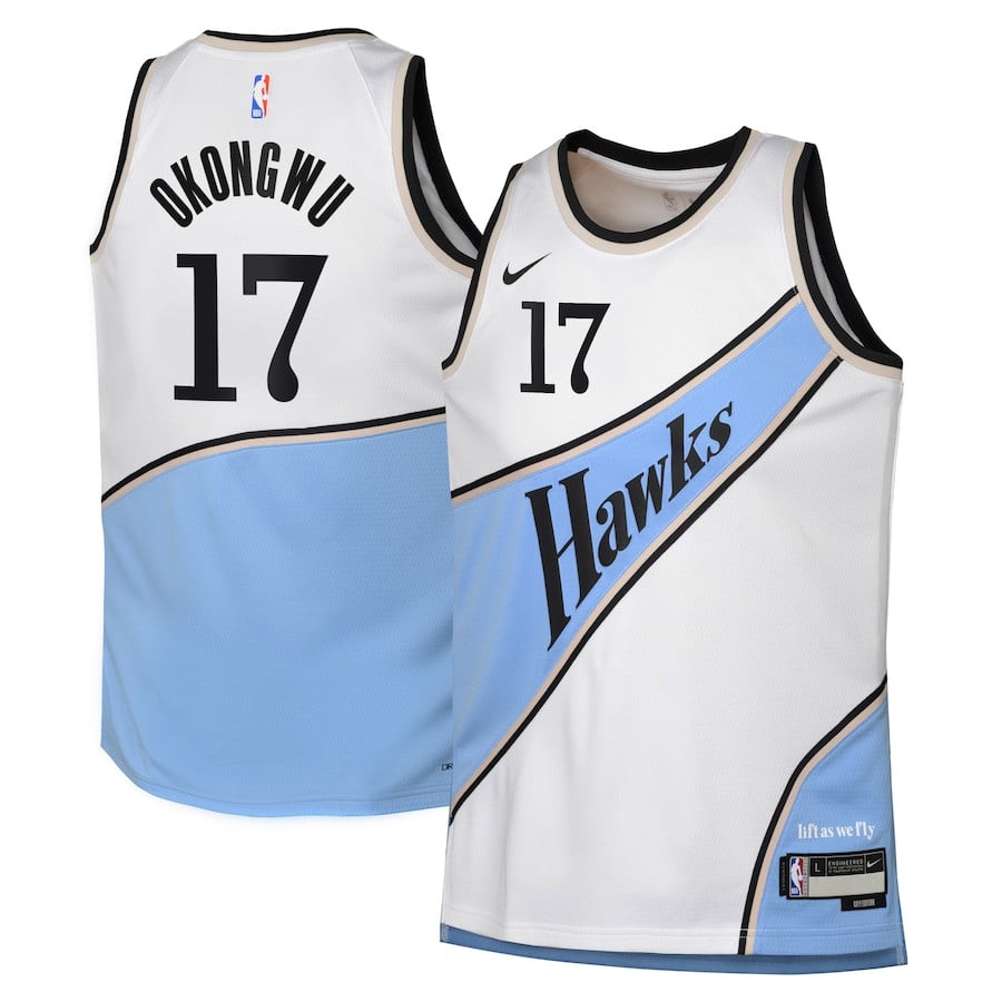 Onyeka Okongwu 17 Atlanta Hawks 2024/25 Swingman Playe City Editio White NBA Jersey Youth