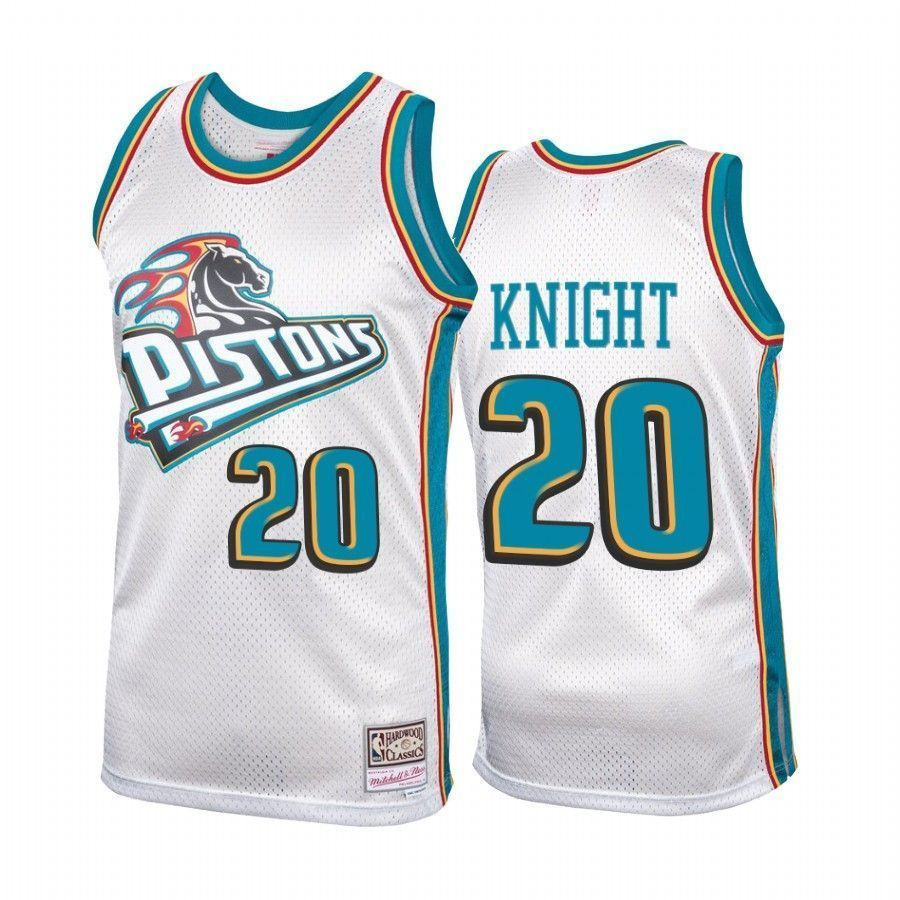 Detroit Pistons Brandon Knight 20 Platinum Hardwood Classics NBA Jersey Men's