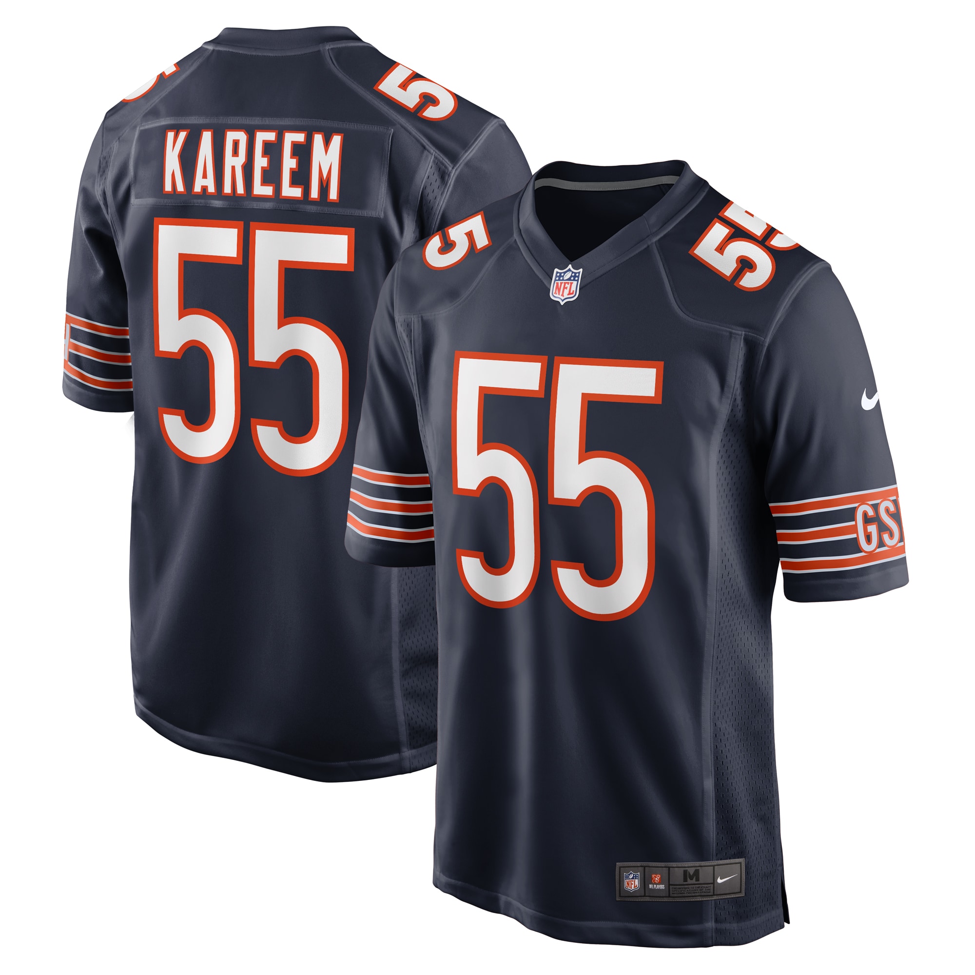 Chicago Bears Khalid Kareem Navy Team Game NFL Jersey Men's