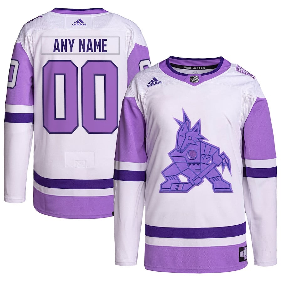 Arizona Coyotes Fights Cancer Primegreen Custom White/Purple NHL Jersey Men's