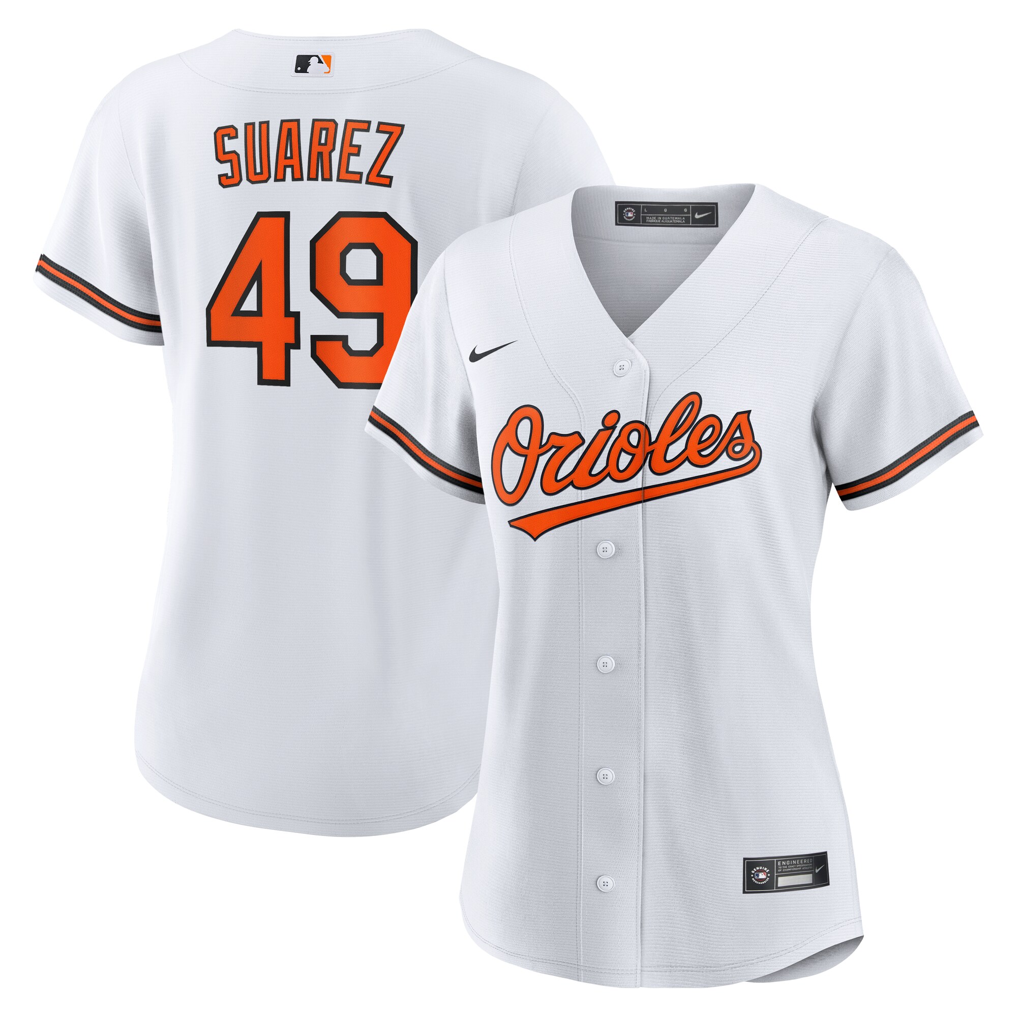Baltimore Orioles Albert Suarez White Home MLB Jersey Women's