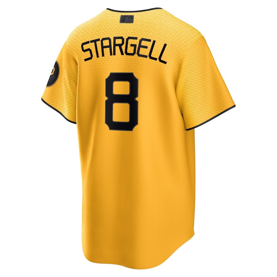 Willie Stargell 8 Pittsburgh Pirates 2023 City Connect Gold MLB Jersey Men's