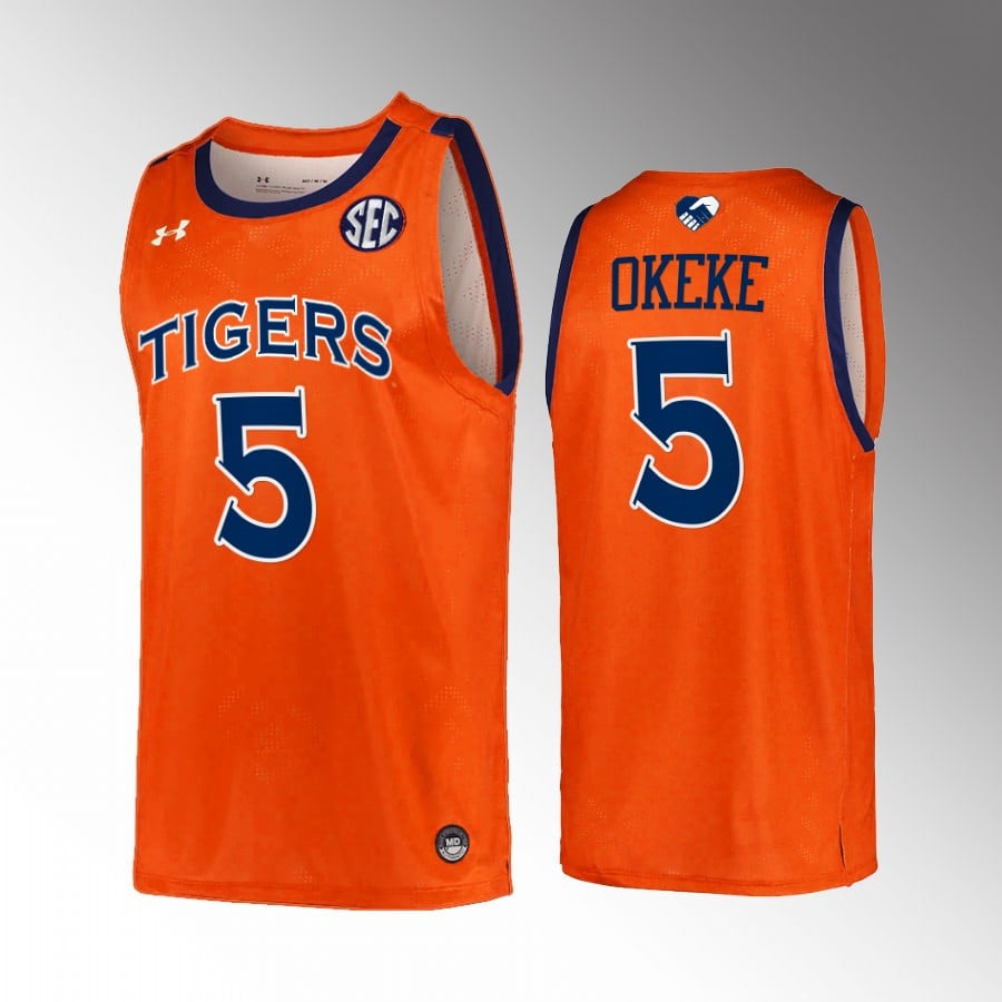 Chuma Okeke 5 Auburn Tigers Orange College NCAA Jersey Men's