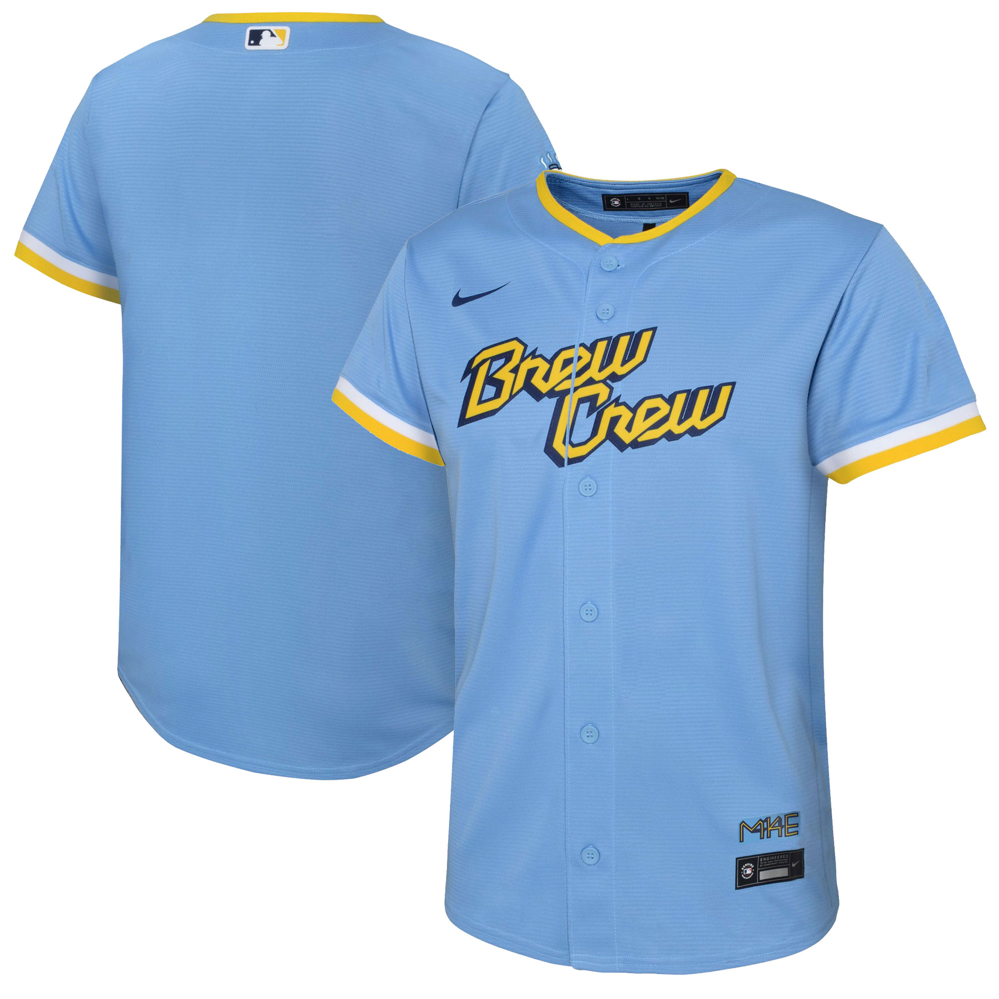 Preschool Milwaukee Brewers Powder Blue City Connect Team MLB Jersey Men's