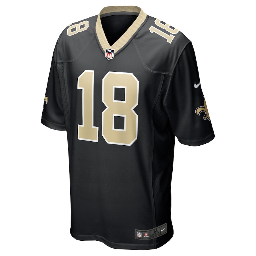 Spencer Rattler 18 New Orleans Saints Game Black NFL Jersey Men's