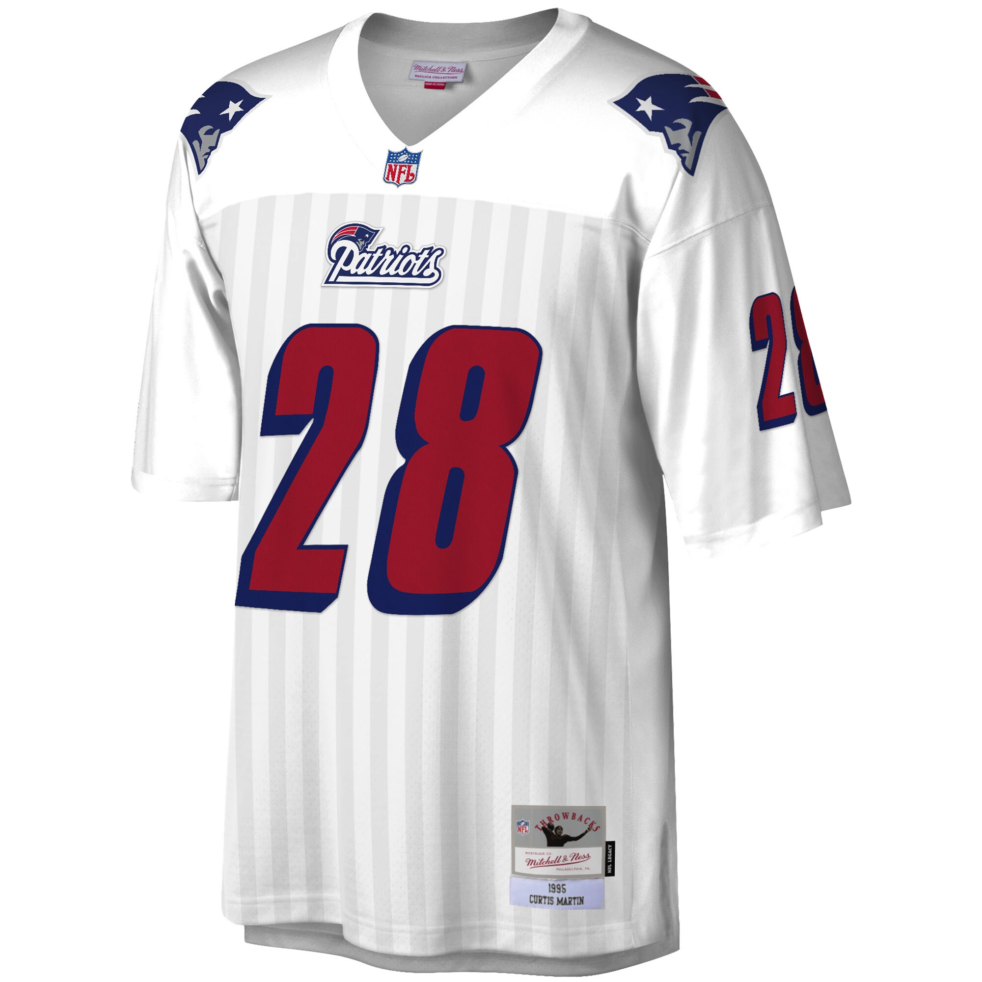 New England Patriots Curtis Martin Mitchell Ness White Legacy NFL Jersey Men's