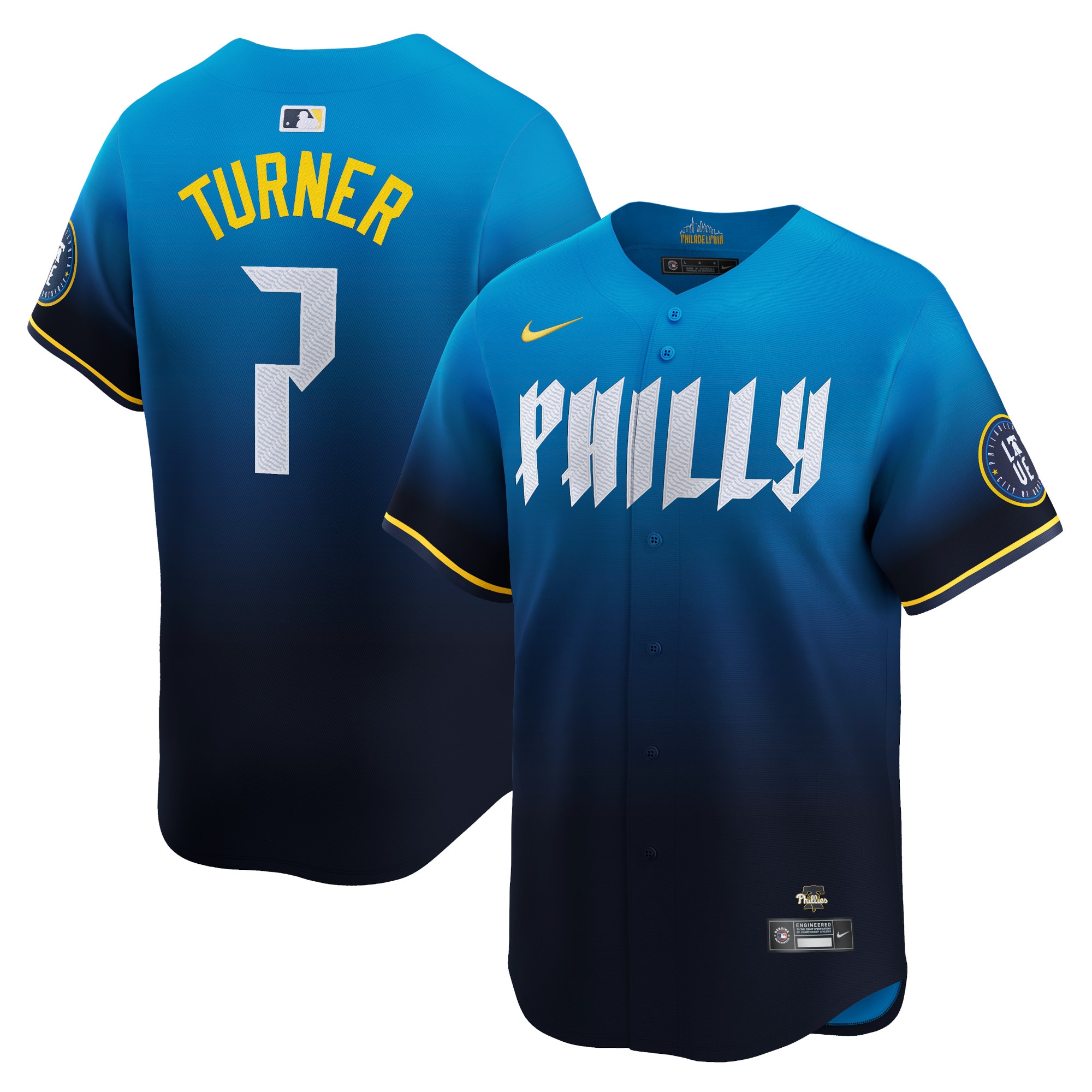Philadelphia Phillies Trea Turner Blue 2024 City Connect Limited Player MLB Jersey Men's
