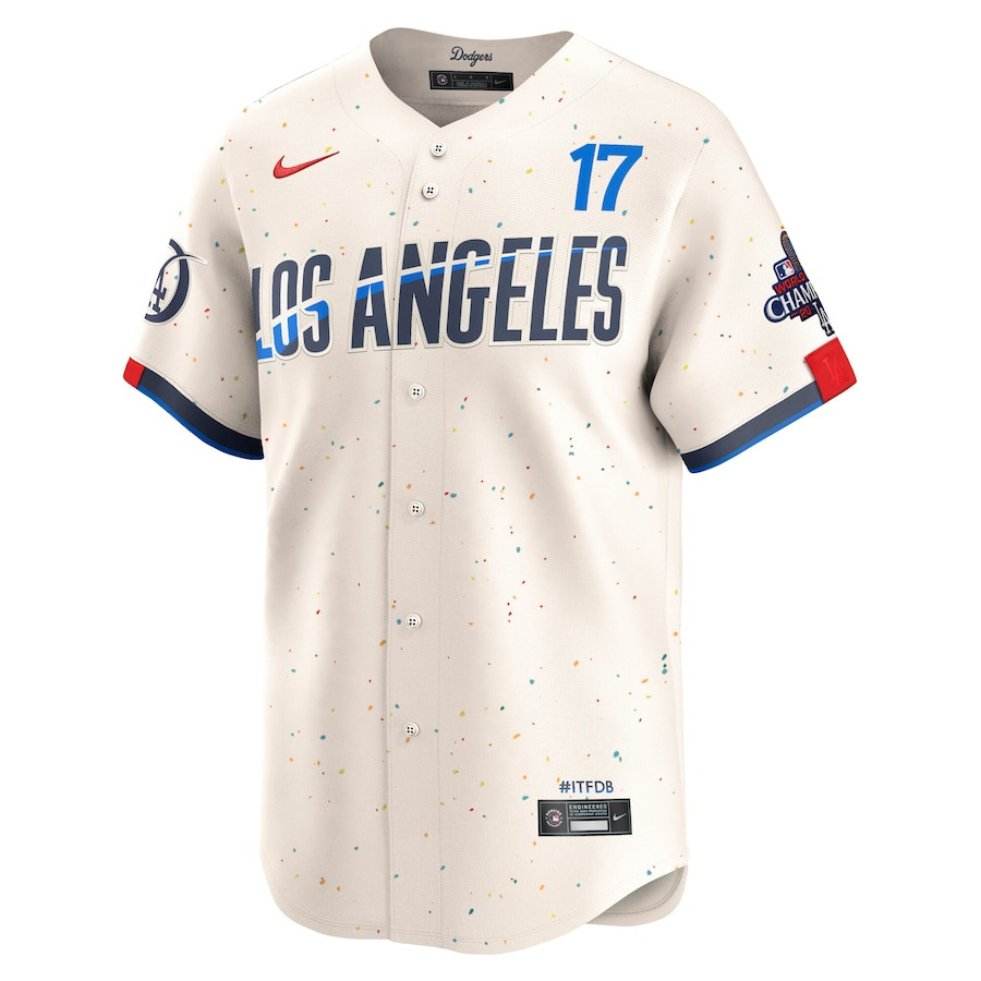 Shohei Ohtani 17 Los Angeles Dodgers 2024 World Series Champions City Connect Limited Player Cream MLB Jersey Men's