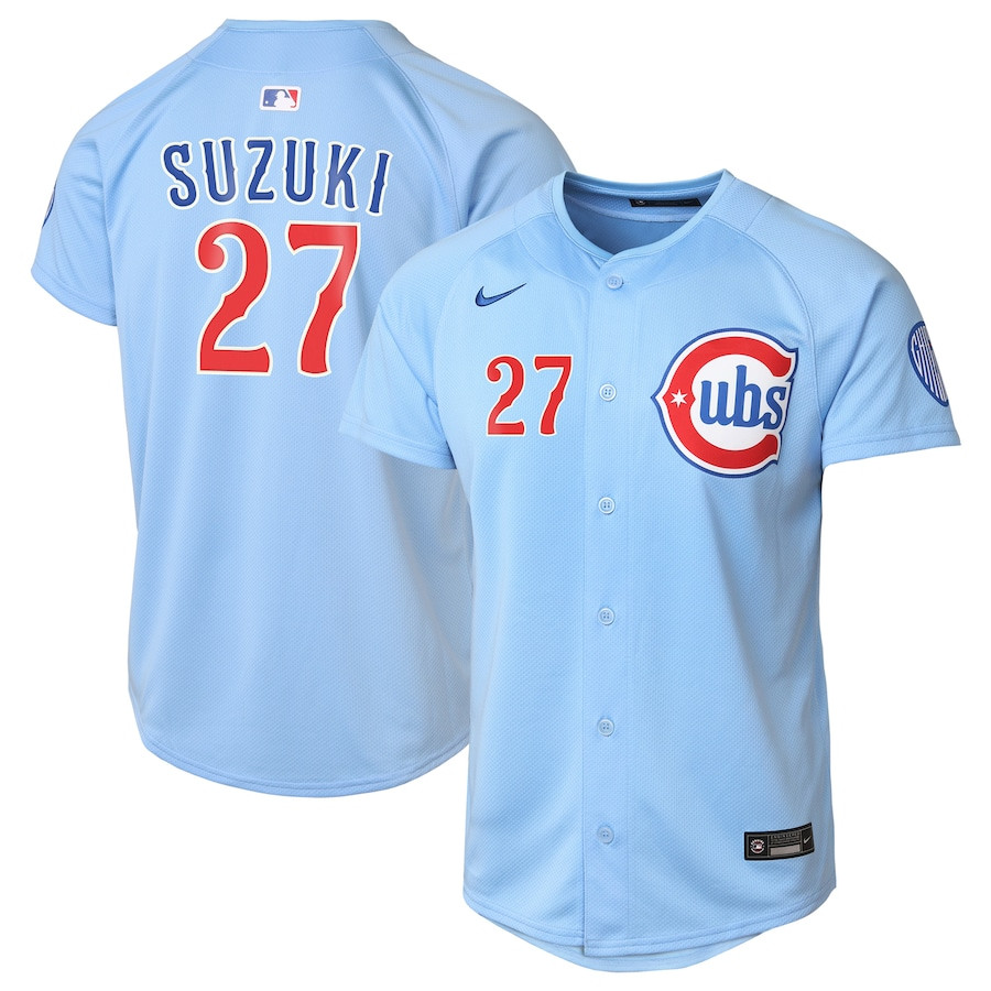 Seiya Suzuki 27 Chicago Cubs Limited Alternate 2 Baby Blue MLB Jersey Youth