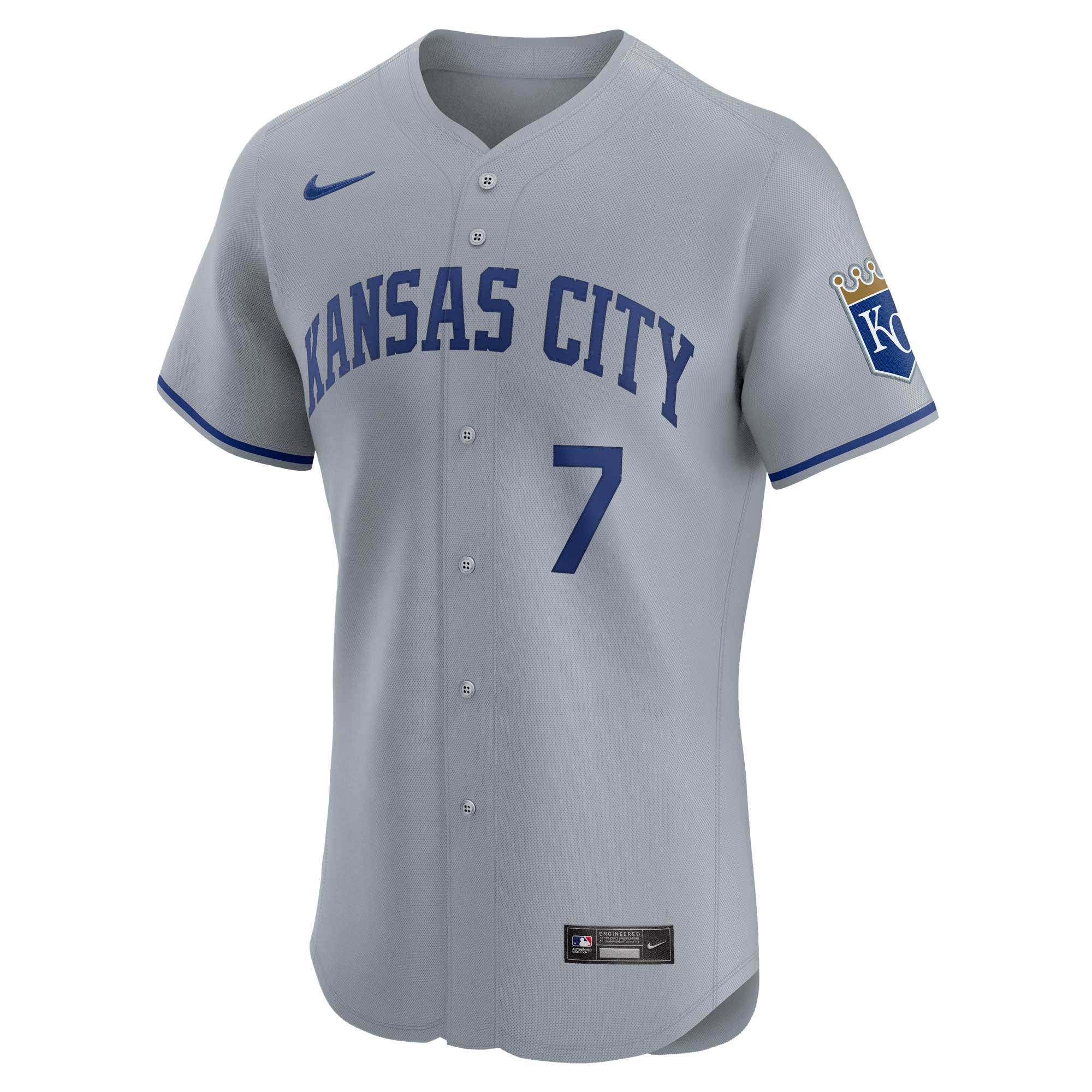Kansas City Royals Bobby Witt Jr. Gray Road Elite Player MLB Jersey Men's