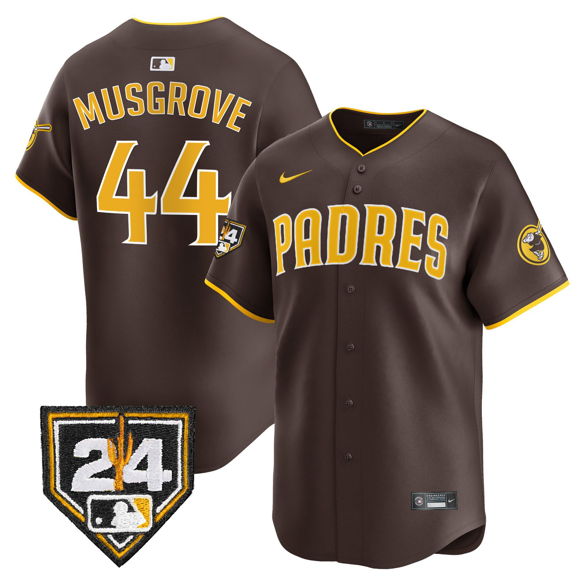 Joe Musgrove 44 San Diego Padres 2024 Spring Training Brown MLB Jersey Men's