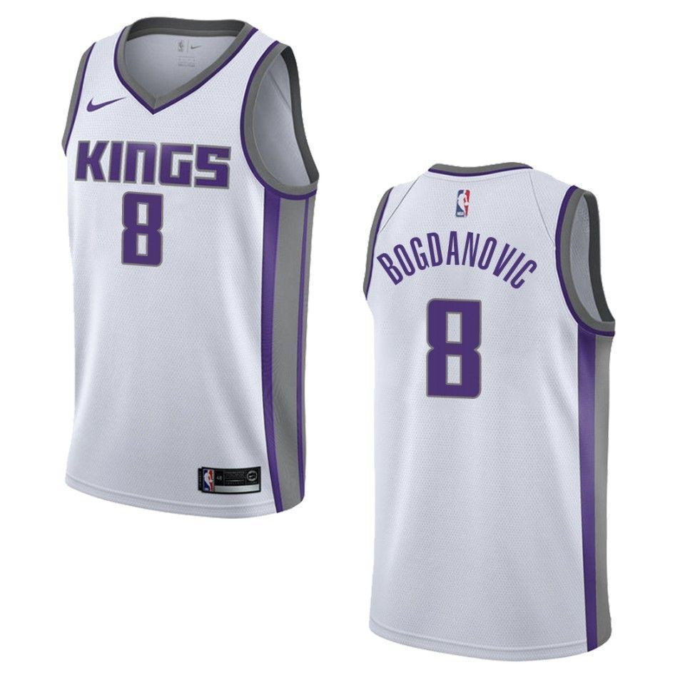 Sacramento Kings 8 Bogdan Bogdanovic Association Swingman White NBA Jersey Men's