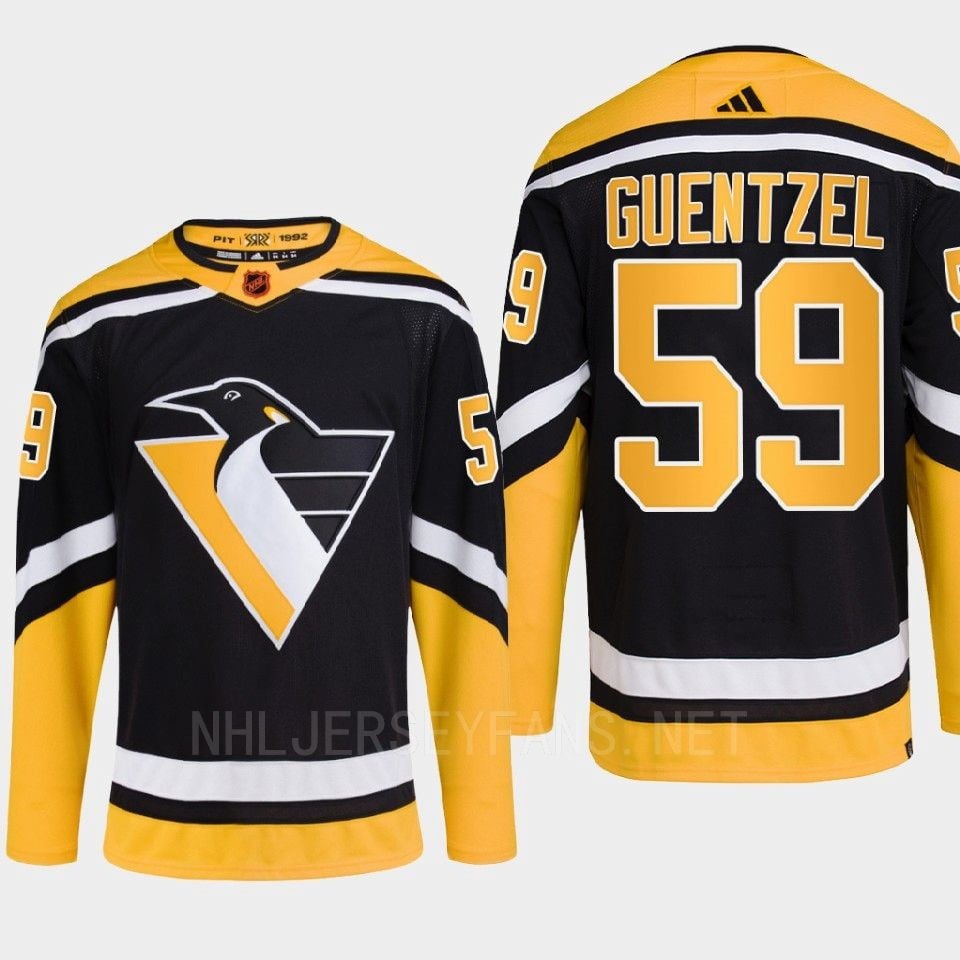 Pittsburgh Penguins 2022 Reverse Retro 2.0 Jake Guentzel 59 Black Primegreen NHL Jersey Men's