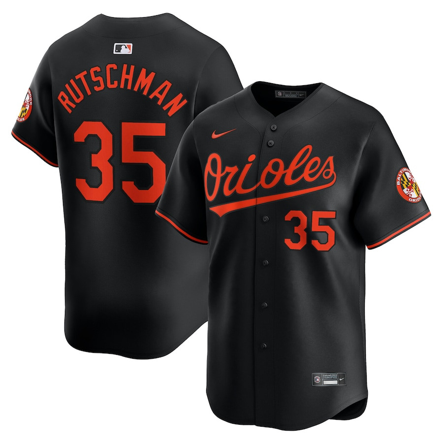 Adley Rutschman 35 Baltimore Orioles Alternate Limited Player Black MLB Jersey Men's