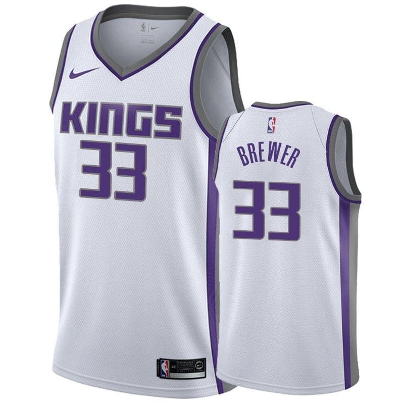 Kings Corey Brewer 33 Associatio White NBA Jersey Men's