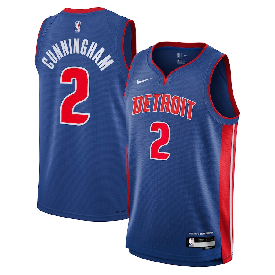 Cade Cunningham 2 Detroit Pistons Unisex Swingman Icon Edition Blue NBA Jersey Unisex