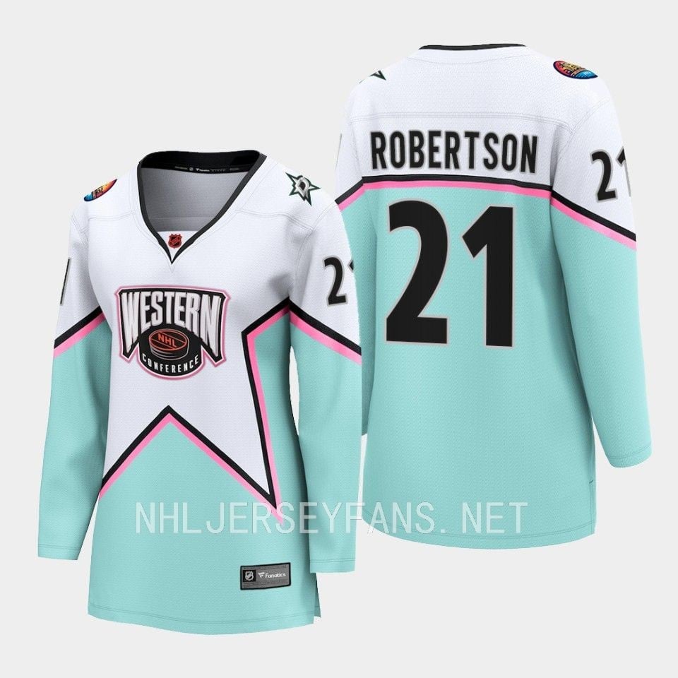 Jason Robertson 21 Dallas Stars 2023 All Star Game White Equipment NHL Jersey Men's