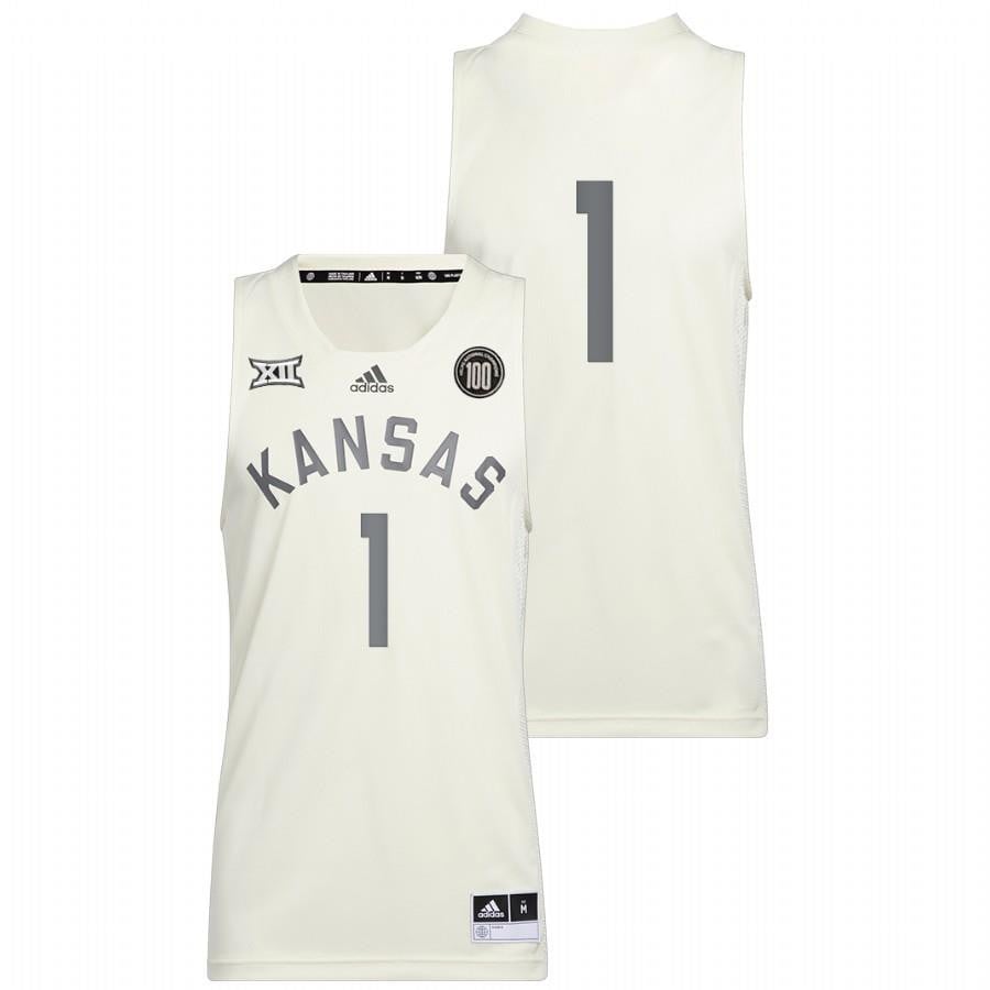 Kansas Jayhawks 1 202 White 100 Anniversary of 1922 Helms National Champs Retro NCAA Jersey Men's