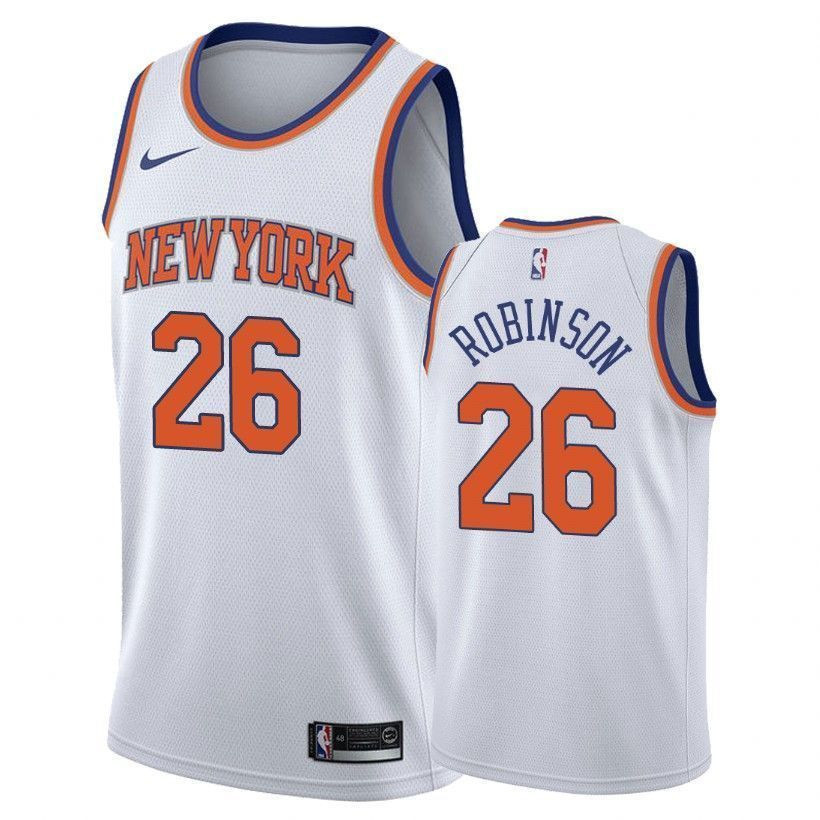 New York Knicks Mitchell Robinson 26 Associatio White NBA Jersey Men's