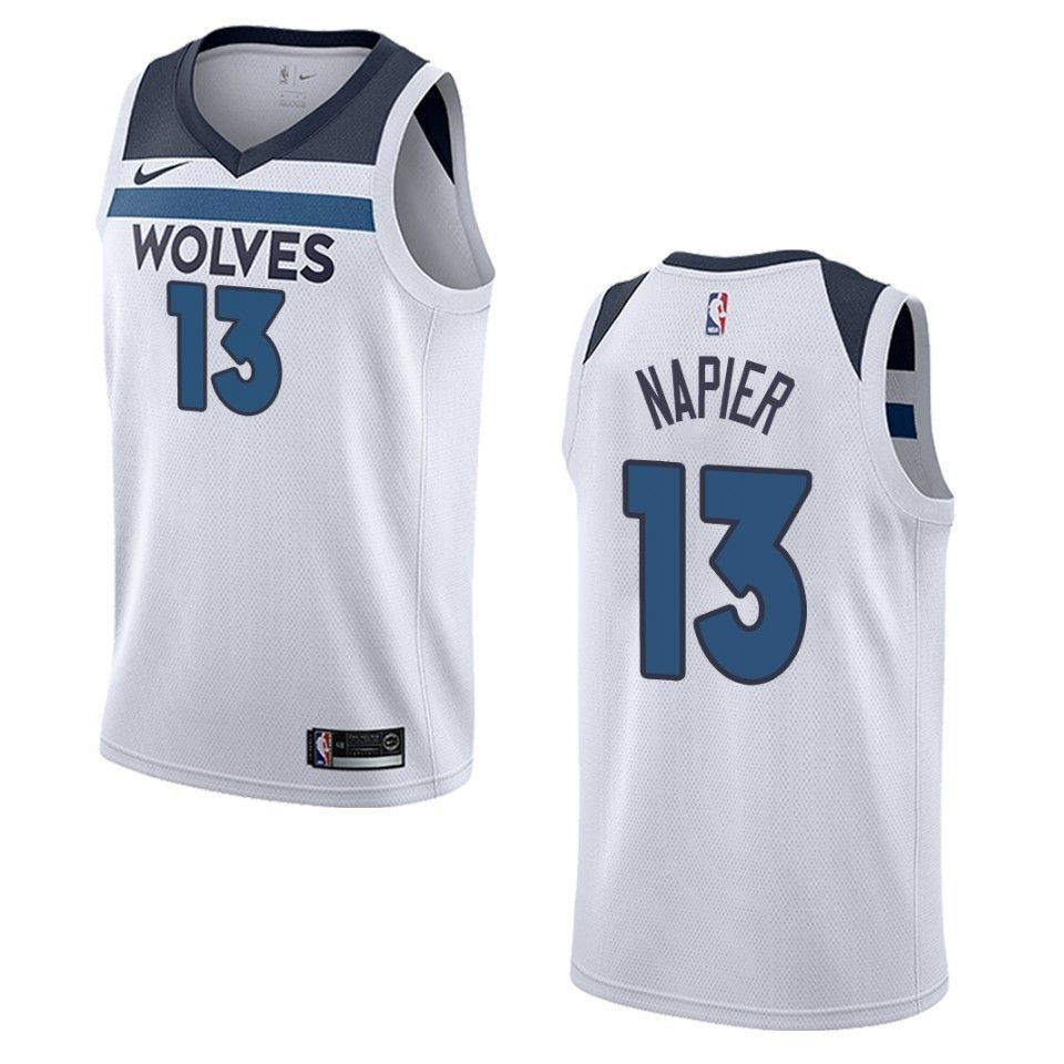 Minnesota Timberwolves 13 Shabazz Napier Association Swingman White NBA Jersey Men's