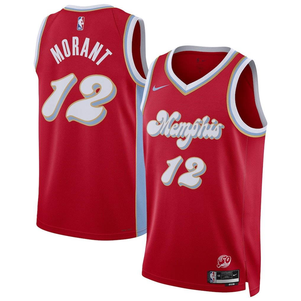 Ja Morant 12 Memphis Grizzlies Unisex 2024/25 Swingman Player City Edition Red NBA Jersey Unisex