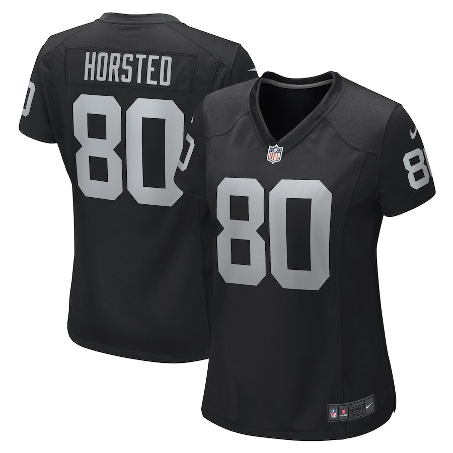 Jesper Horsted 80 Las Vegas Raiders Team Game Black NFL Jersey Women's