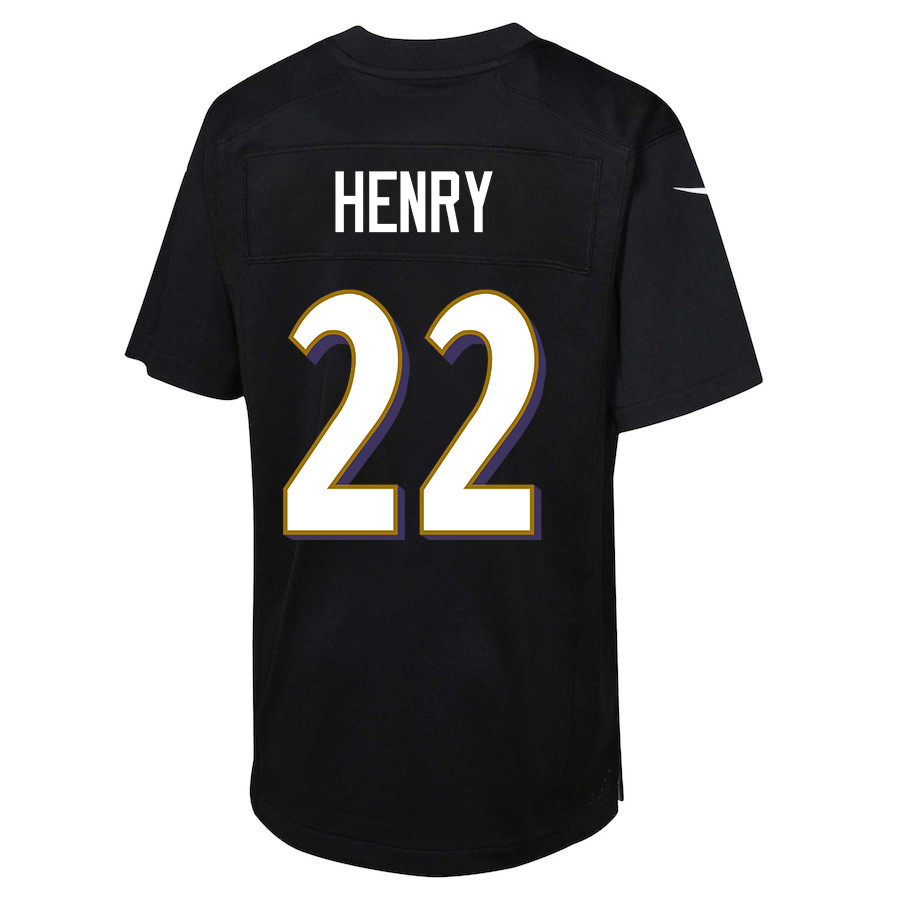 Derrick Henry 22 Baltimore Ravens Game Black NFL Jersey Youth
