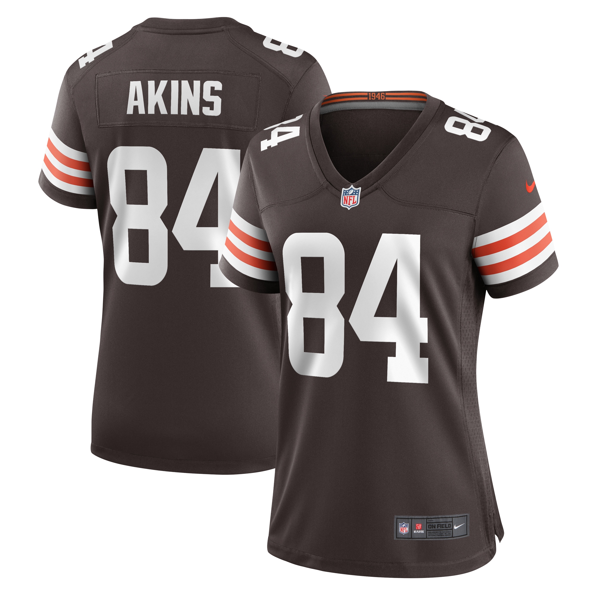 Cleveland Browns Akins Brown Game Player NFL Jersey Women's