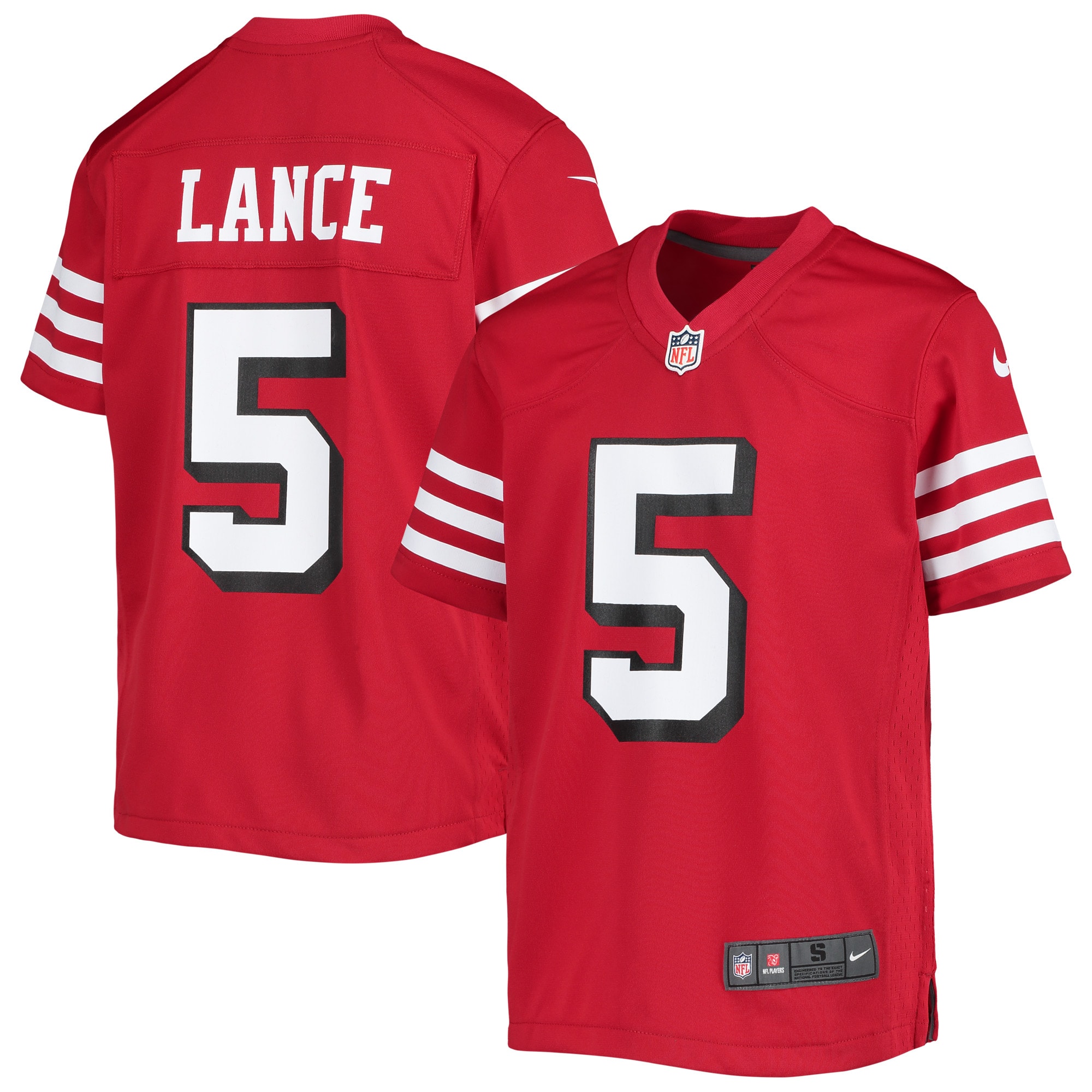San Francisco 49ers Trey Lance Scarlet Game NFL Jersey Youth