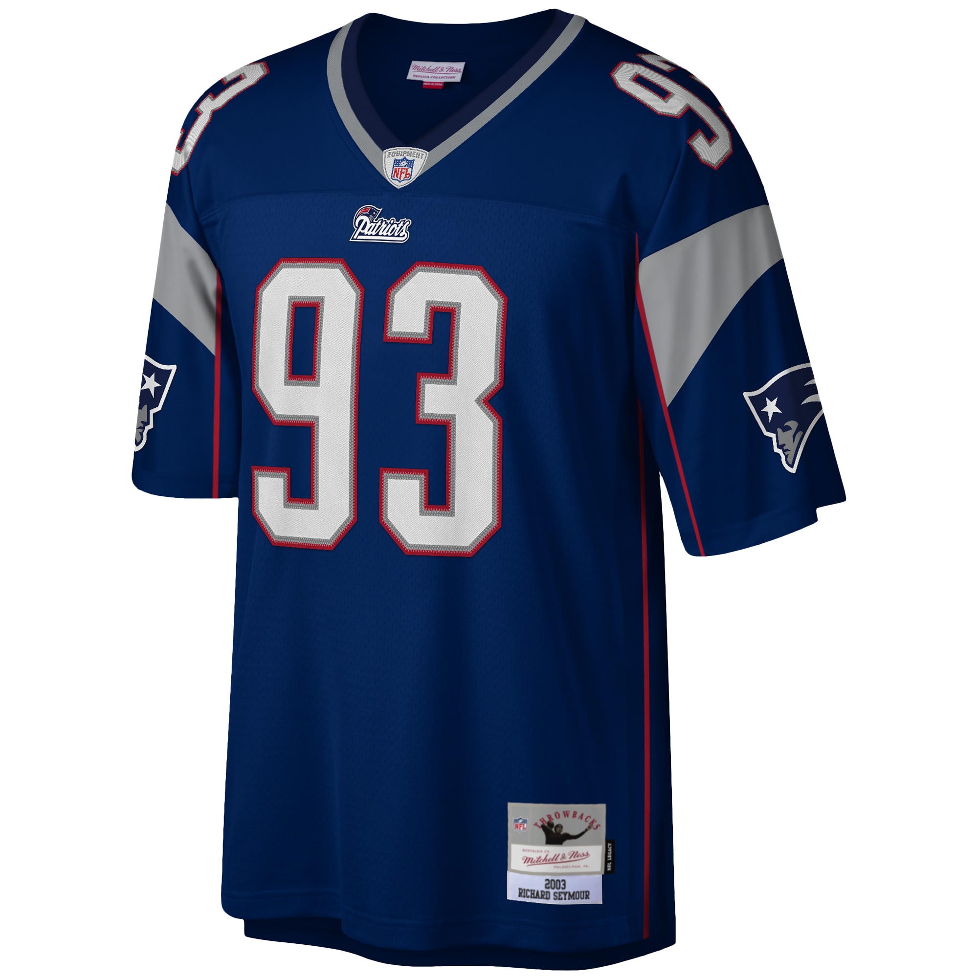 New England Patriots Richard Seymour Mitchell Ness Navy Legacy NFL Jersey Men's