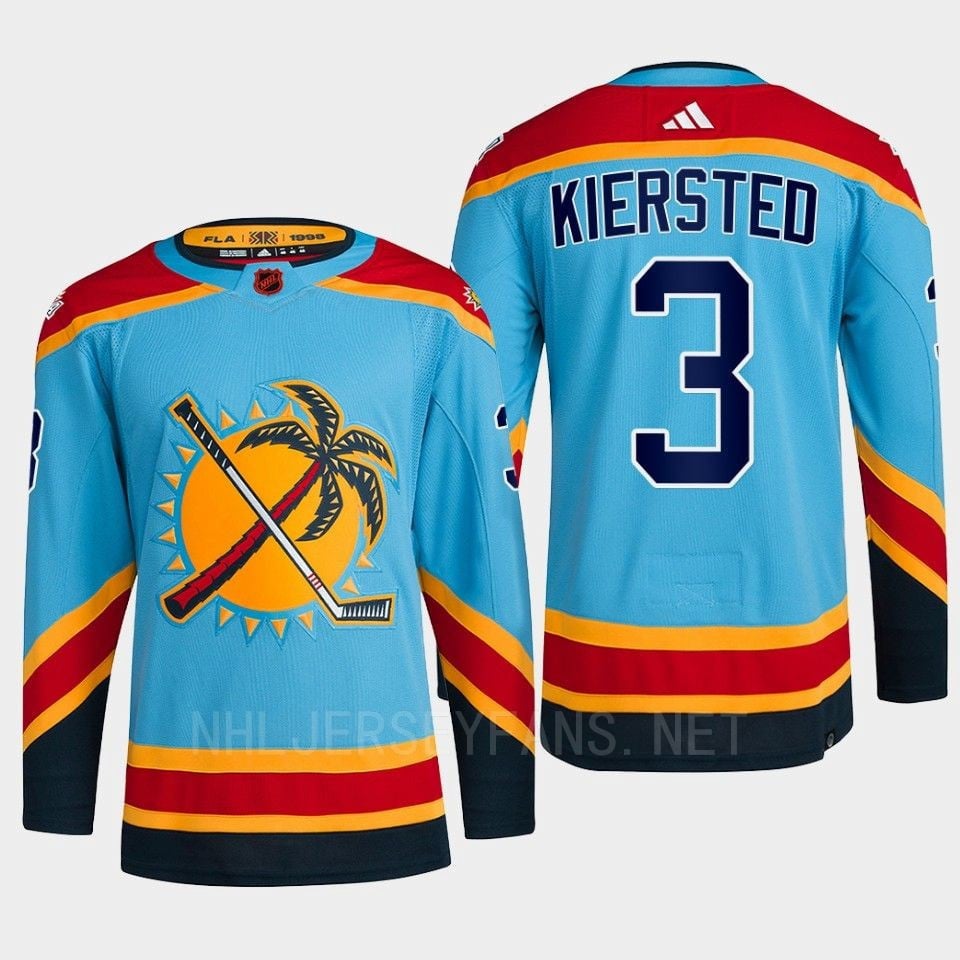 Florida Panthers 2022 Reverse Retro 2.0 Matt Kiersted 3 Blue Primegreen NHL Jersey Men's