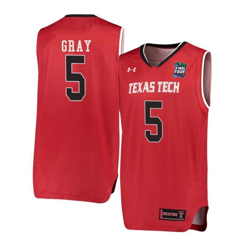 Under Armour 5 Justin Gray Red Texas Tech Red Raiders NCAA Jersey Men's