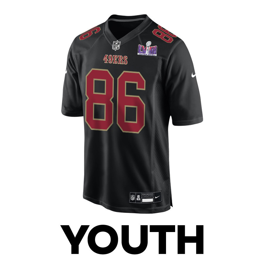 Tay Martin 86 San Francisco 49ers Super Bowl LVIII Patch Fashion Game Carbon Black NFL Jersey Youth