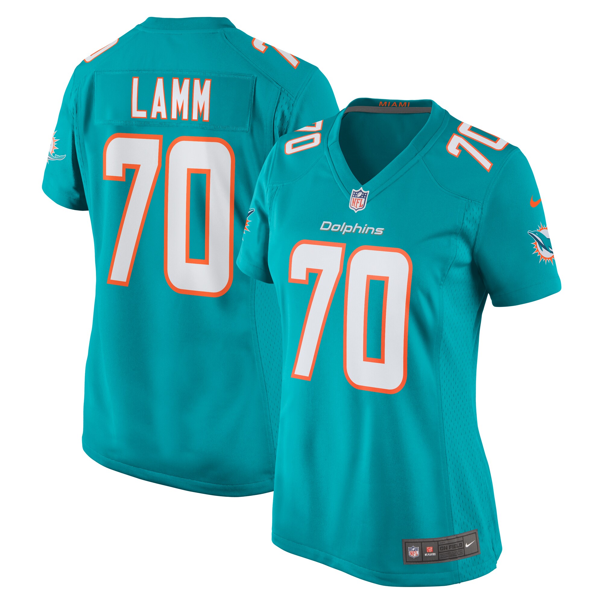 Miami Dolphins Kendall Lamm Aqua Home Game Player NFL Jersey Women's