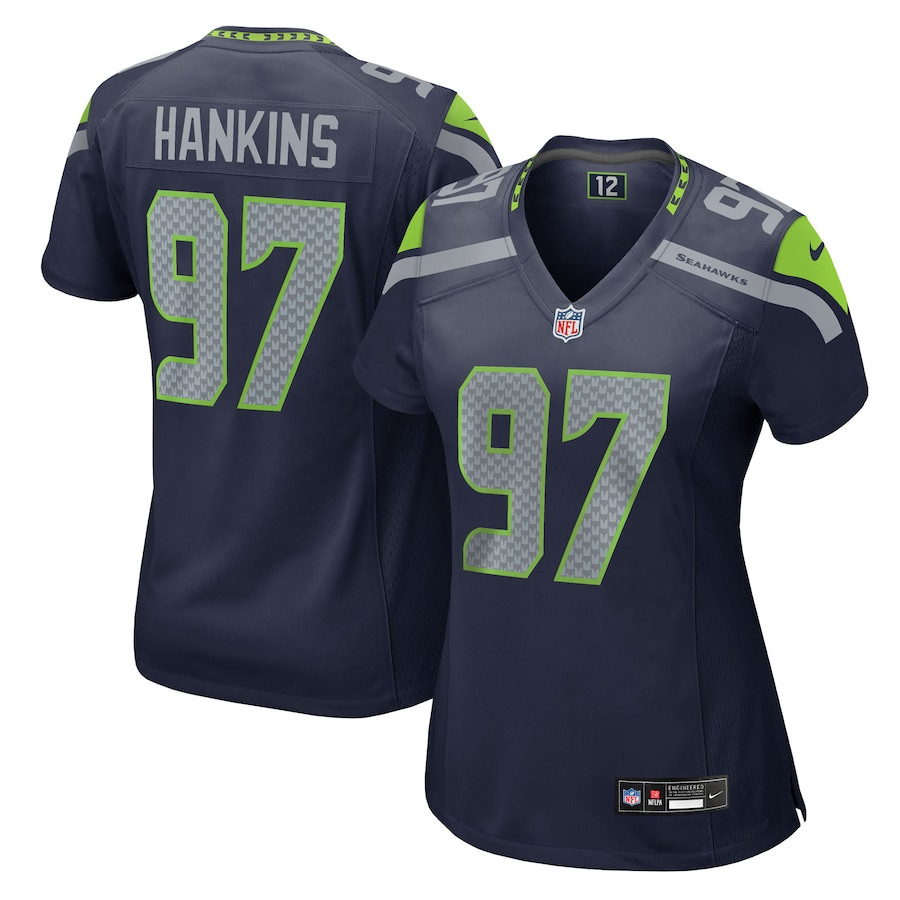 Johnathan Hankins 97 Seattle Seahawks Team Game College Navy NFL Jersey Women's