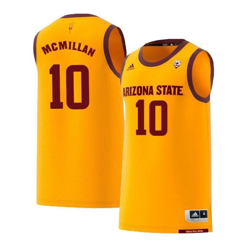 10 Jamelle McMillan Yellow Retro Arizona State Sun Devils NCAA Jersey Men's