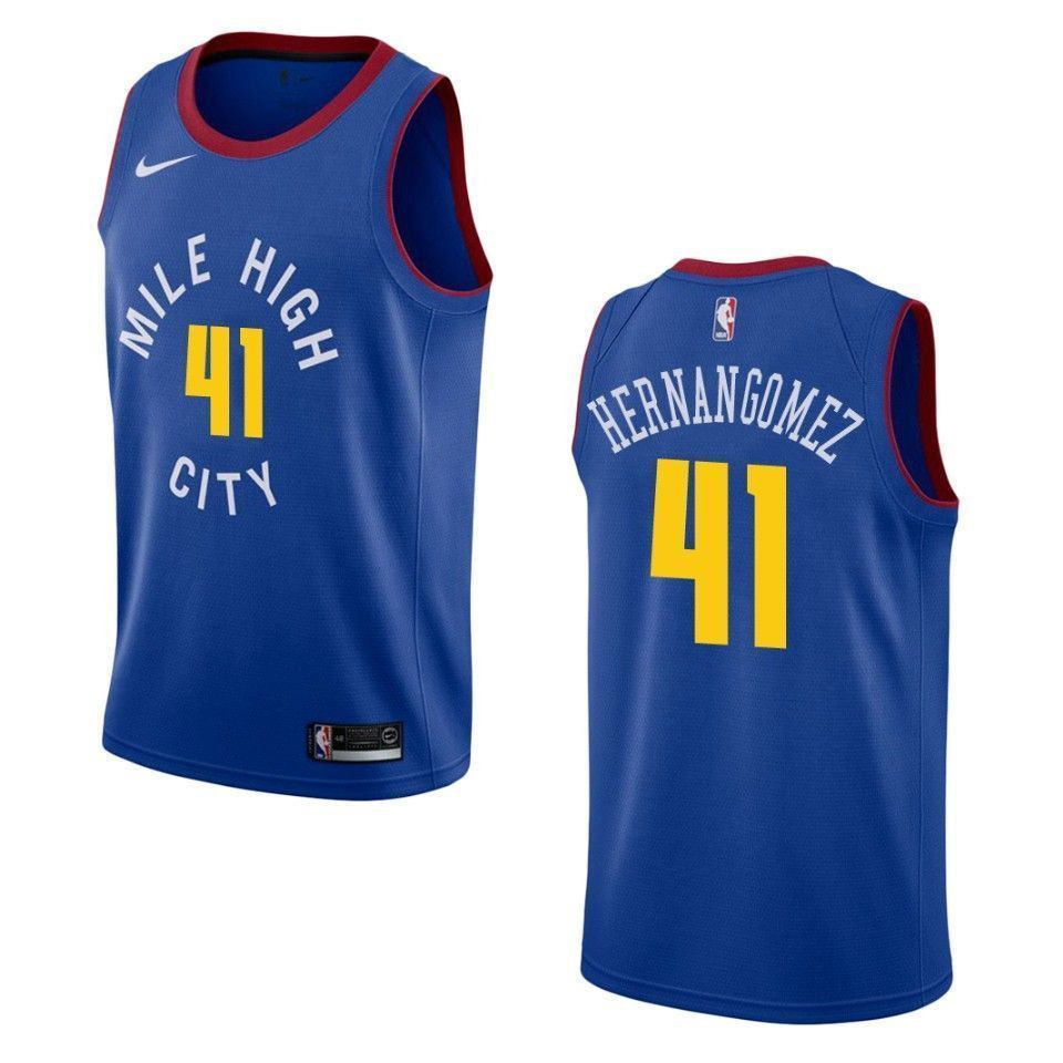Denver Nuggets 41 Juan Hernangomez Statement Swingman Blue NBA Jersey Men's