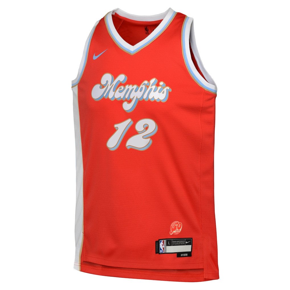 Ja Morant 12 Memphis Grizzlies 2024/25 Swingman Playe City Edition Red NBA Jersey Youth