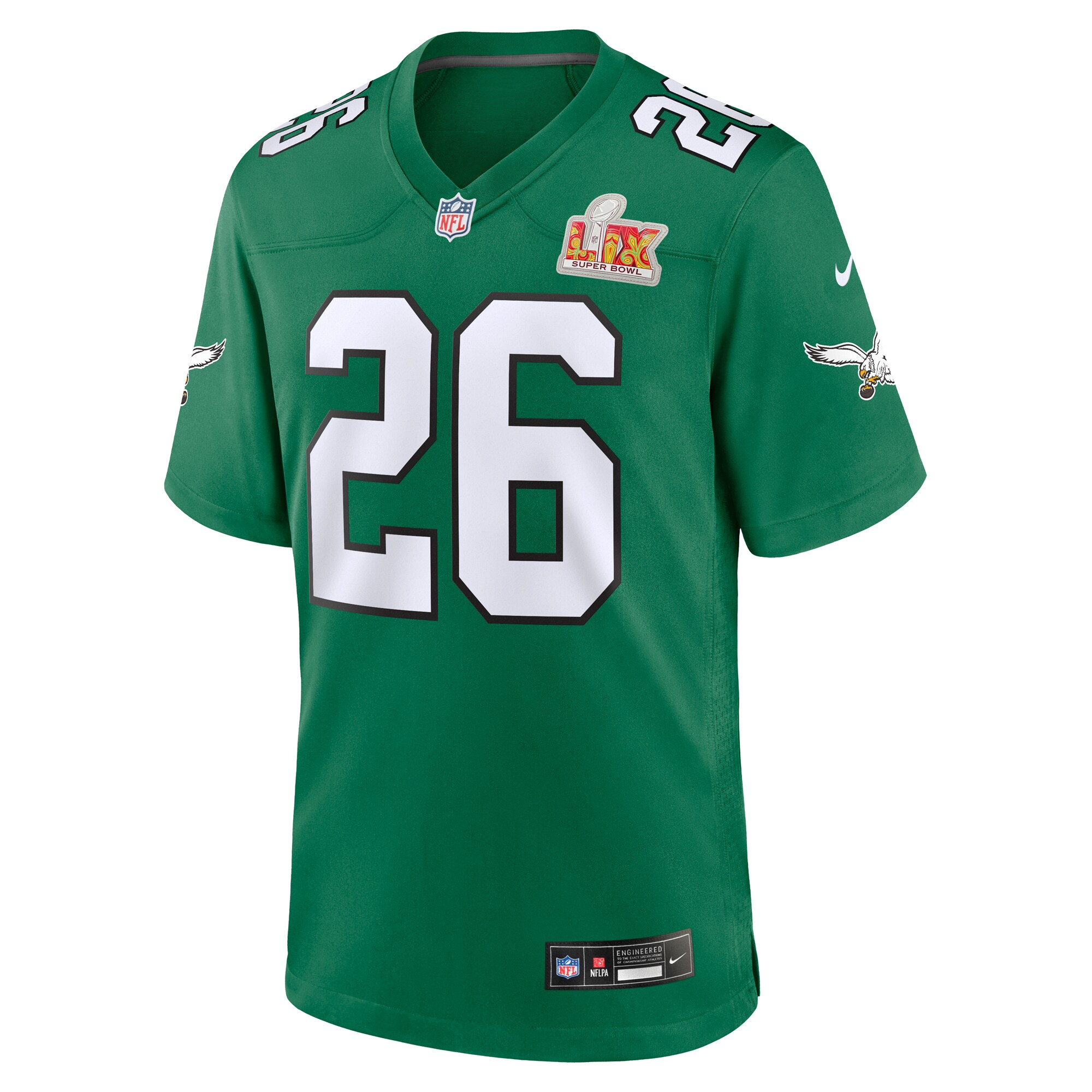 Philadelphia Eagles Saquon Barkley Kelly Green Super Bowl LIX 2nd Alternate Game NFL Jersey Men's