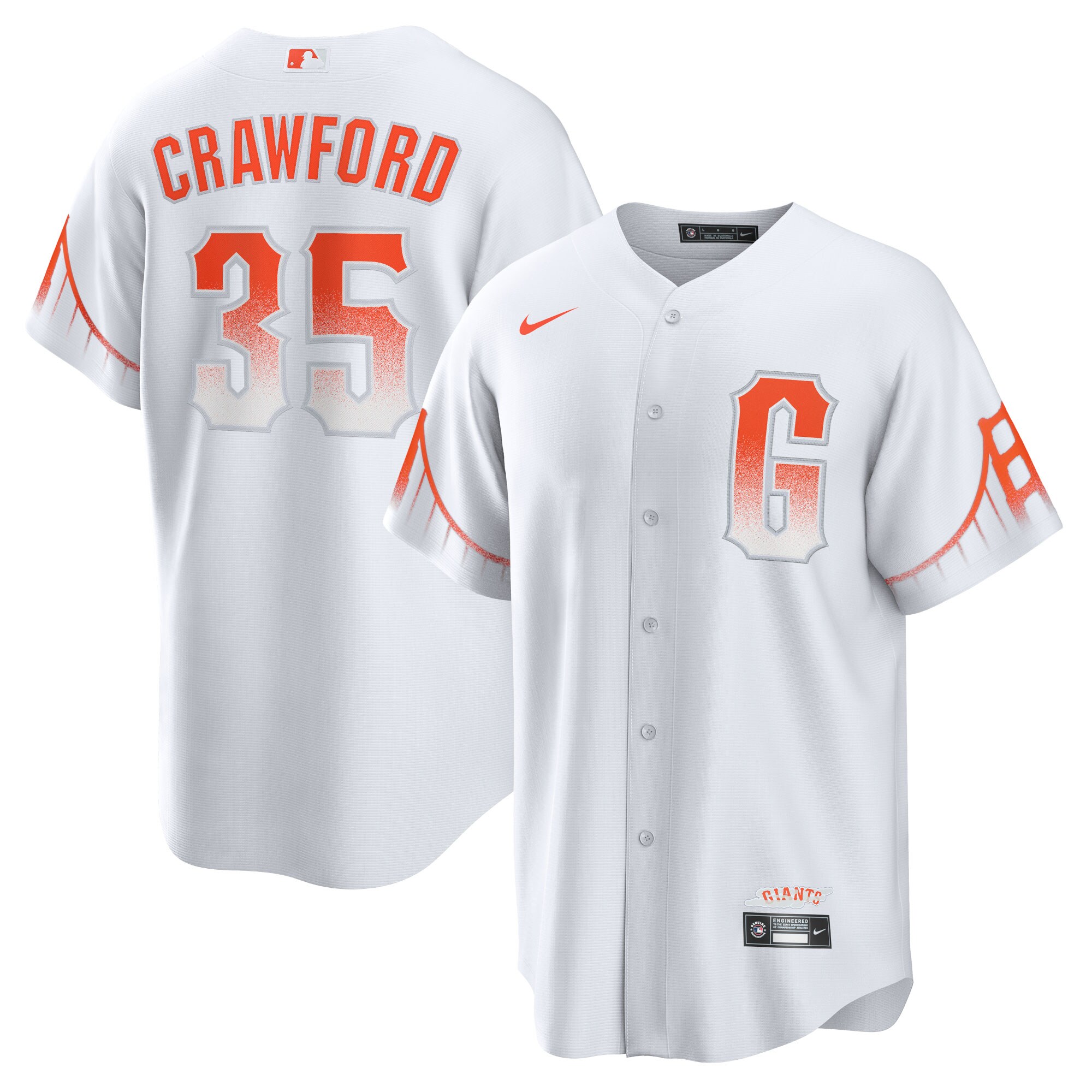 San Francisco Giants Brandon Crawford White City Connect Player MLB Jersey Men's