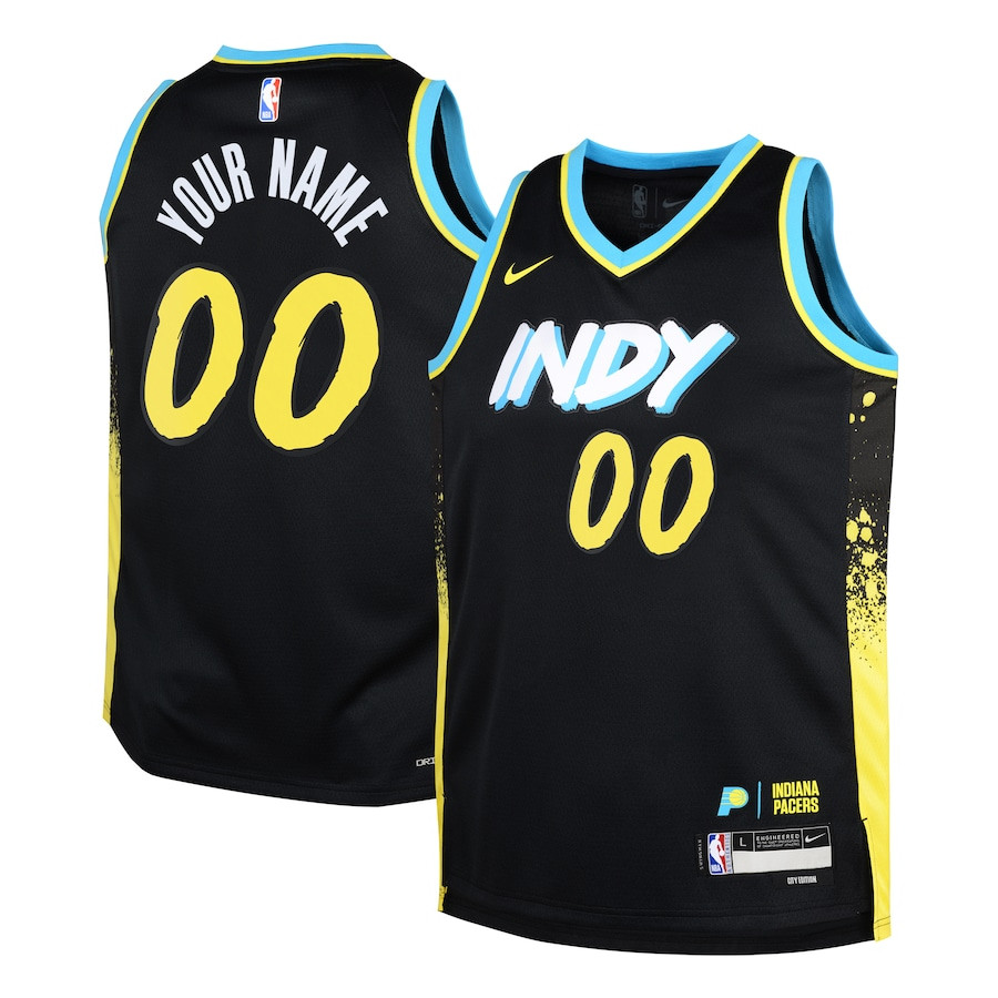 Indiana Pacers 2023/24 City Edition Swingman Custom Black NBA Jersey Youth