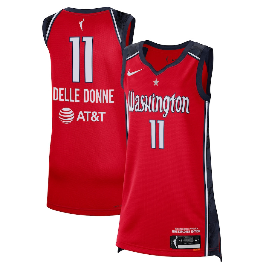 Elena Delle Donne 11 Washington Mystics Explorer Edition Red NBA Jersey Men's