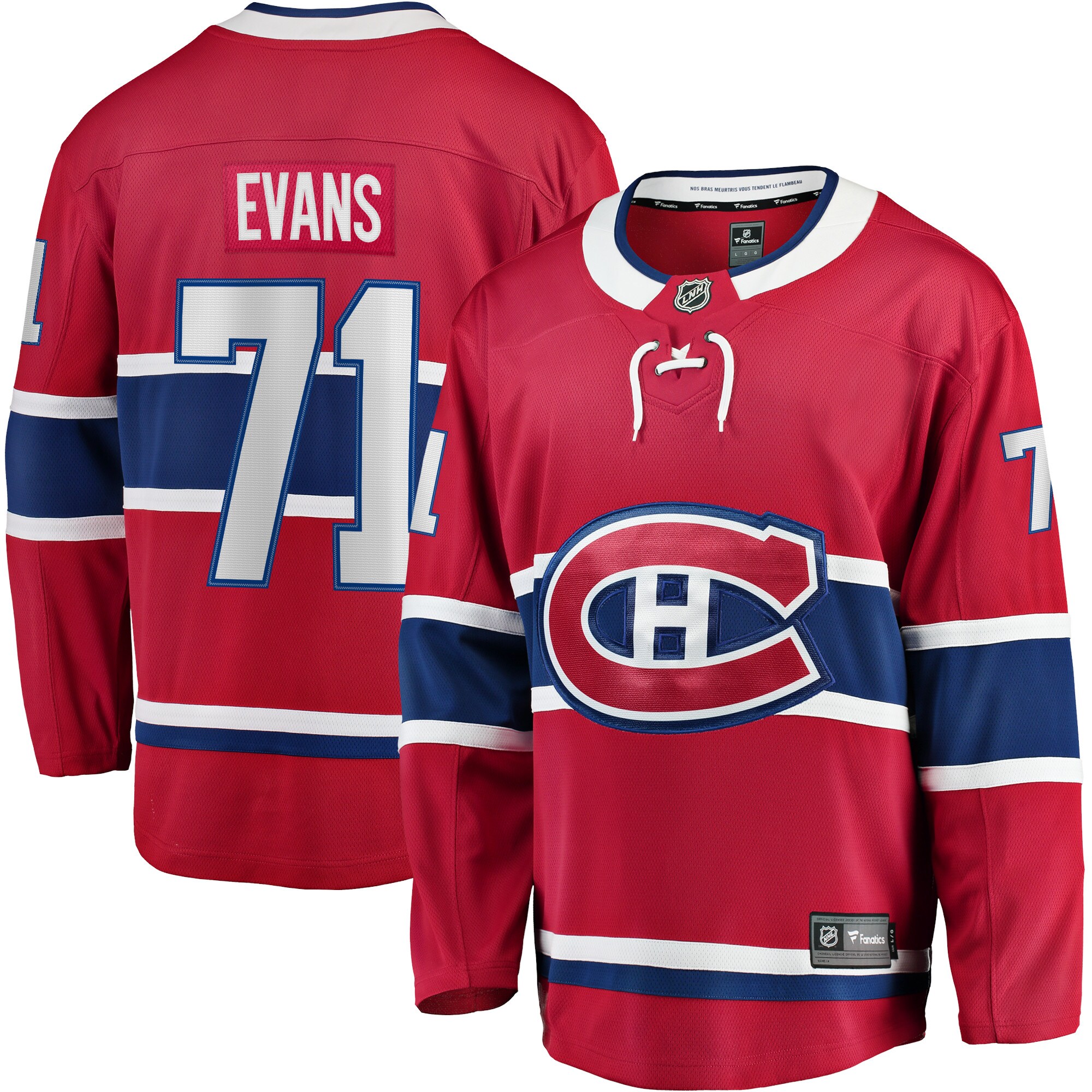 Montreal Canadiens Jake Evans Red Home Breakaway Player NHL Jersey Men's