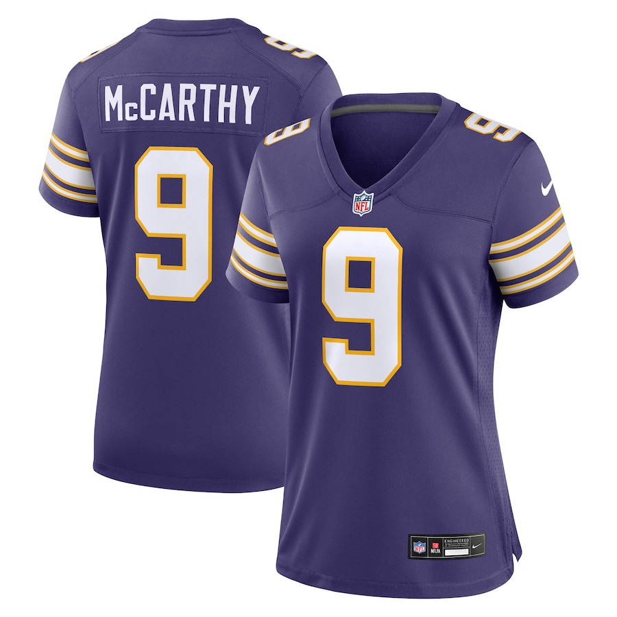 J.J. McCarthy Minnesota Vikings 2nd Alternate 2024 Draft First Round Pick Player Game Purple NFL Jersey Men's