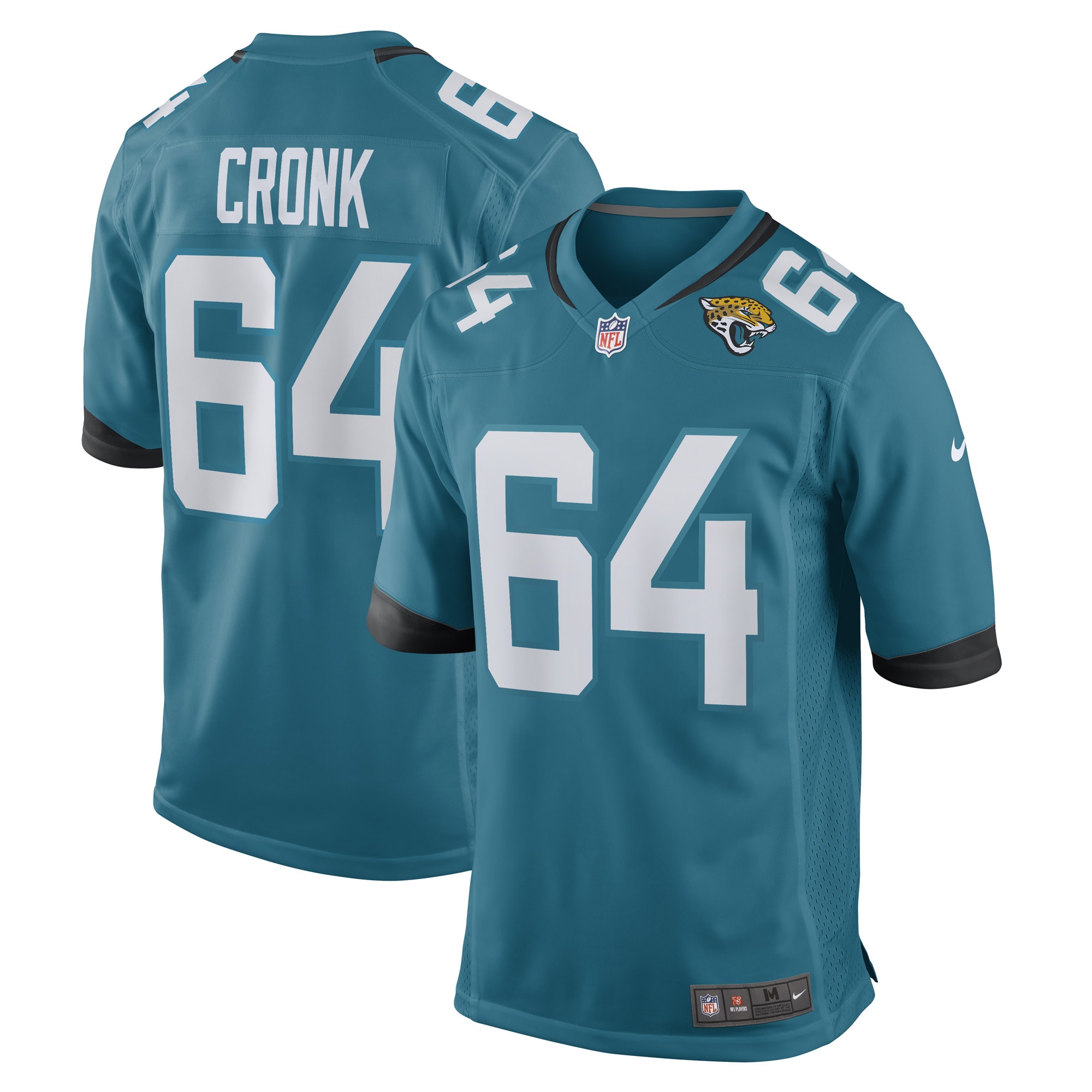 Jacksonville Jaguars Coy Cronk Teal Game Player NFL Jersey Men's